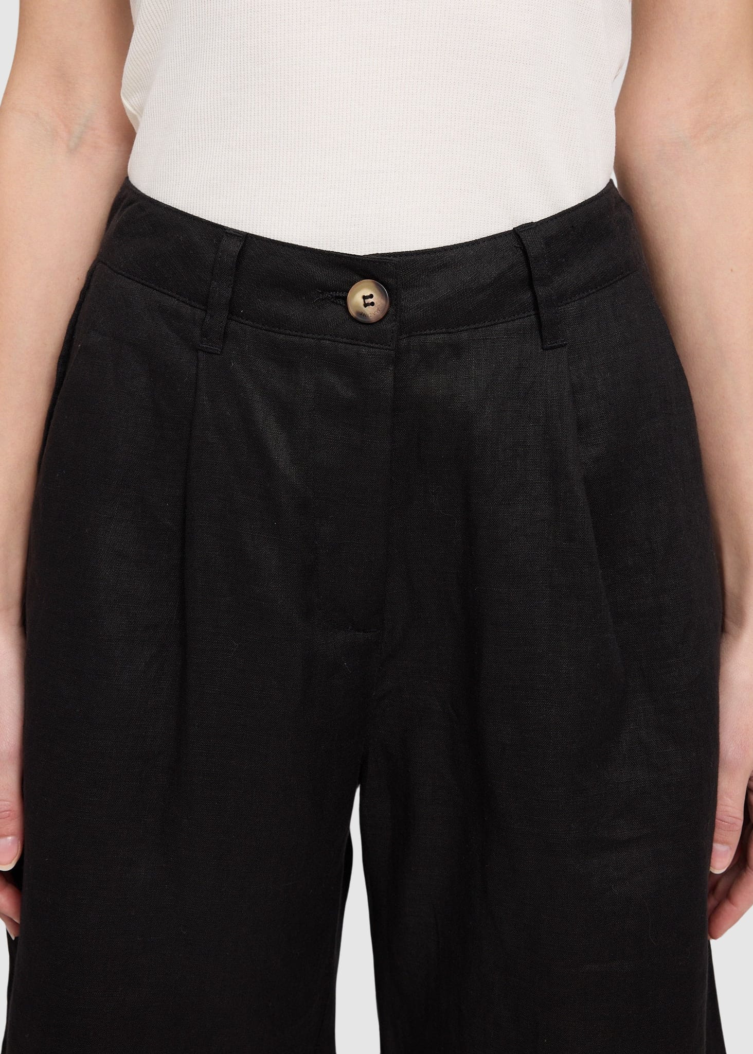 Linen Bermuda Shorts Black