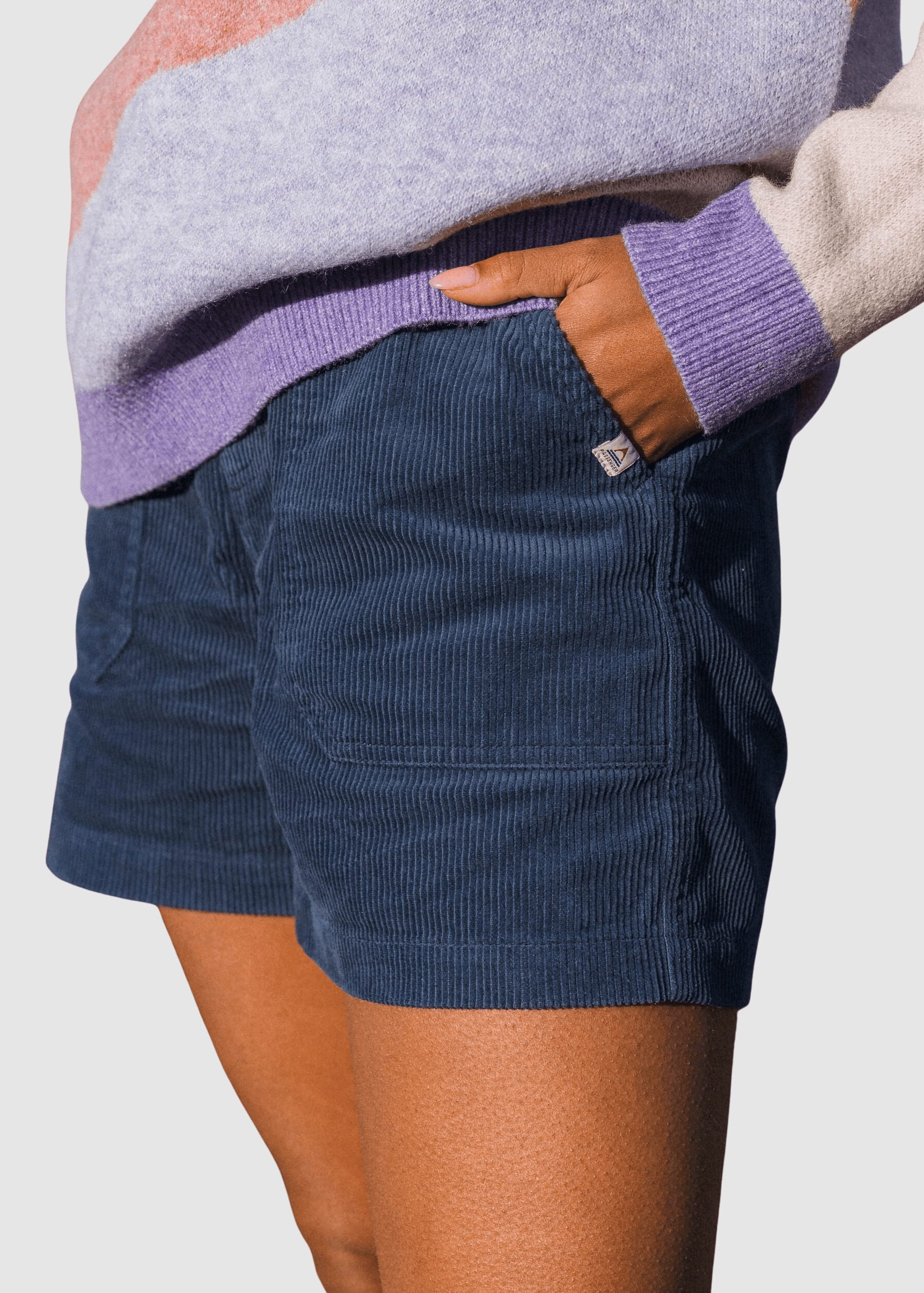 Avian Organic Cord Short 2.0 Dark Denim
