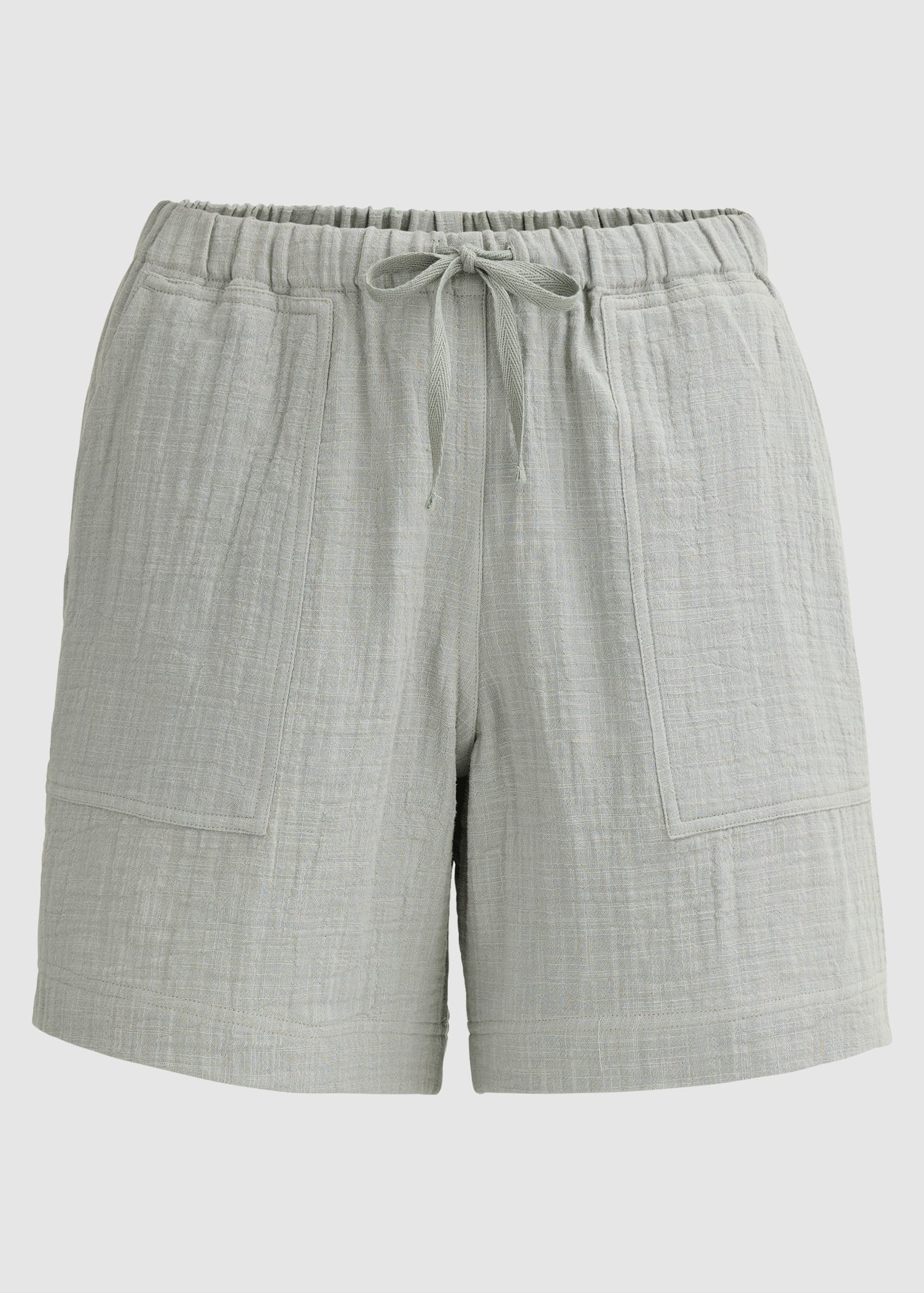 Slub Musselin-Shorts Salbei