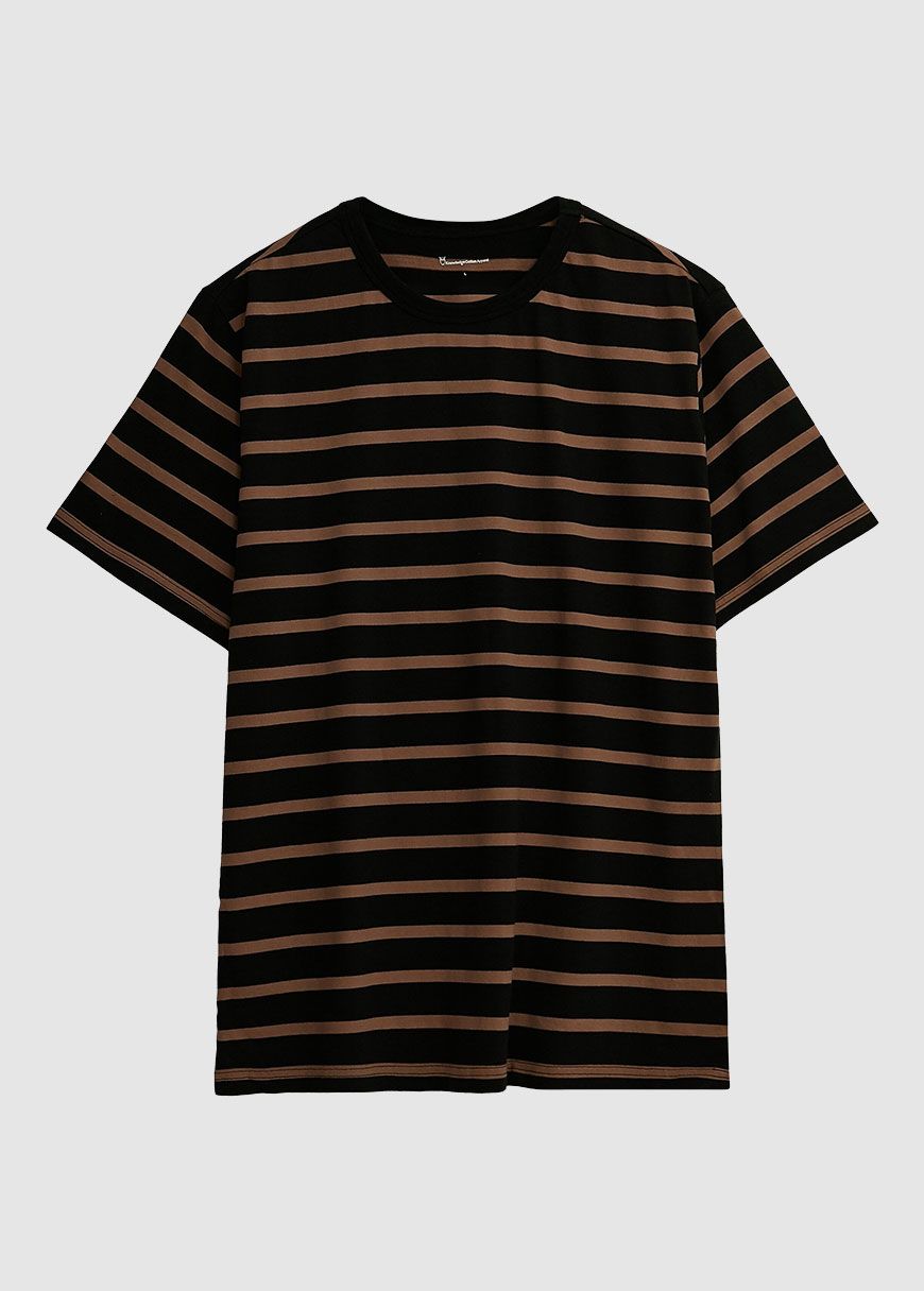 Regular Short Sleeve Cotton Striped O-Neck T-Shirt Regular Short Sleeve Cotton Striped O-Neck T-Shirt