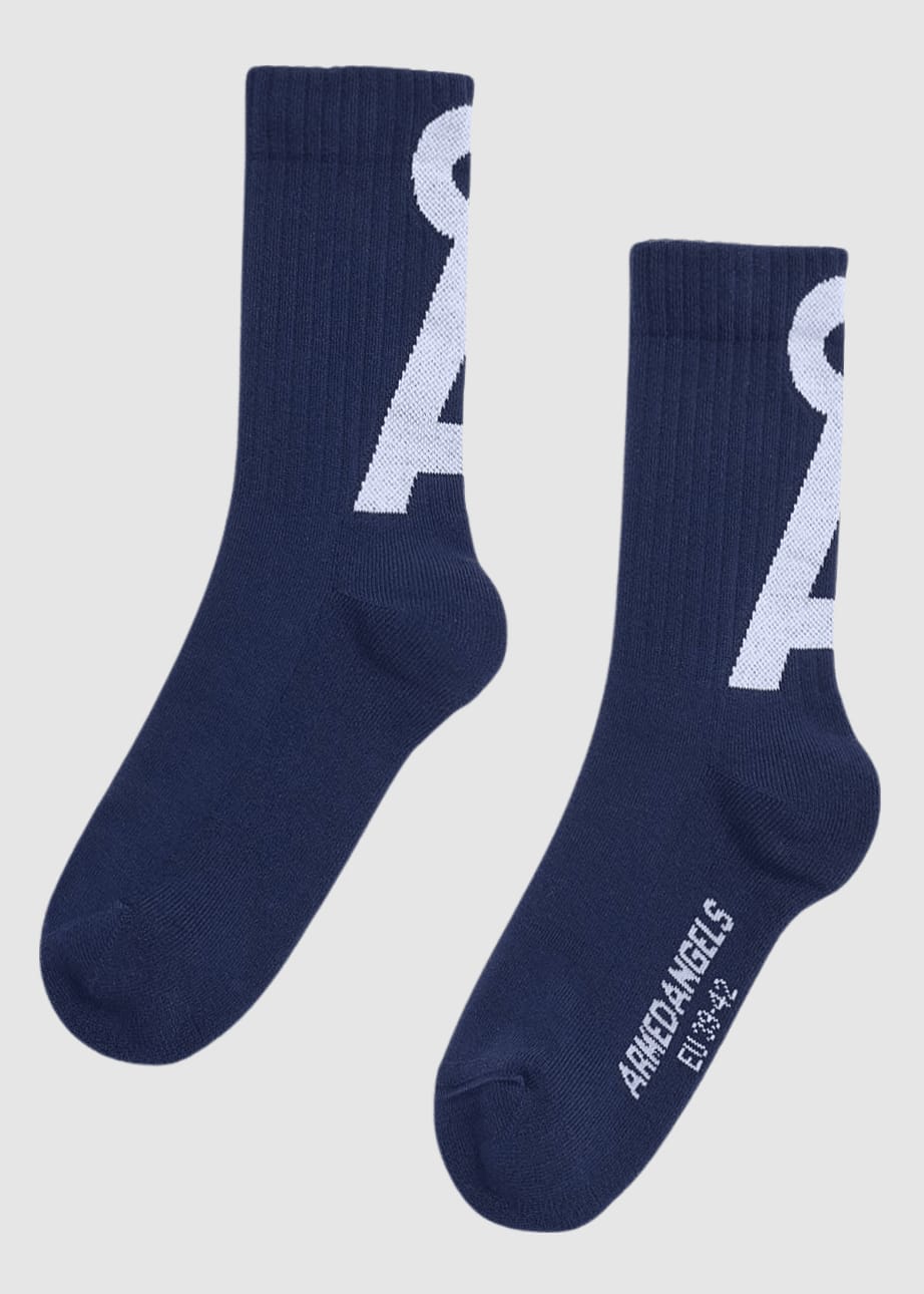 Saamus Short Socks W Tinted Navy-Broken White Saamus Short Socks W Tinted Navy-Broken White
