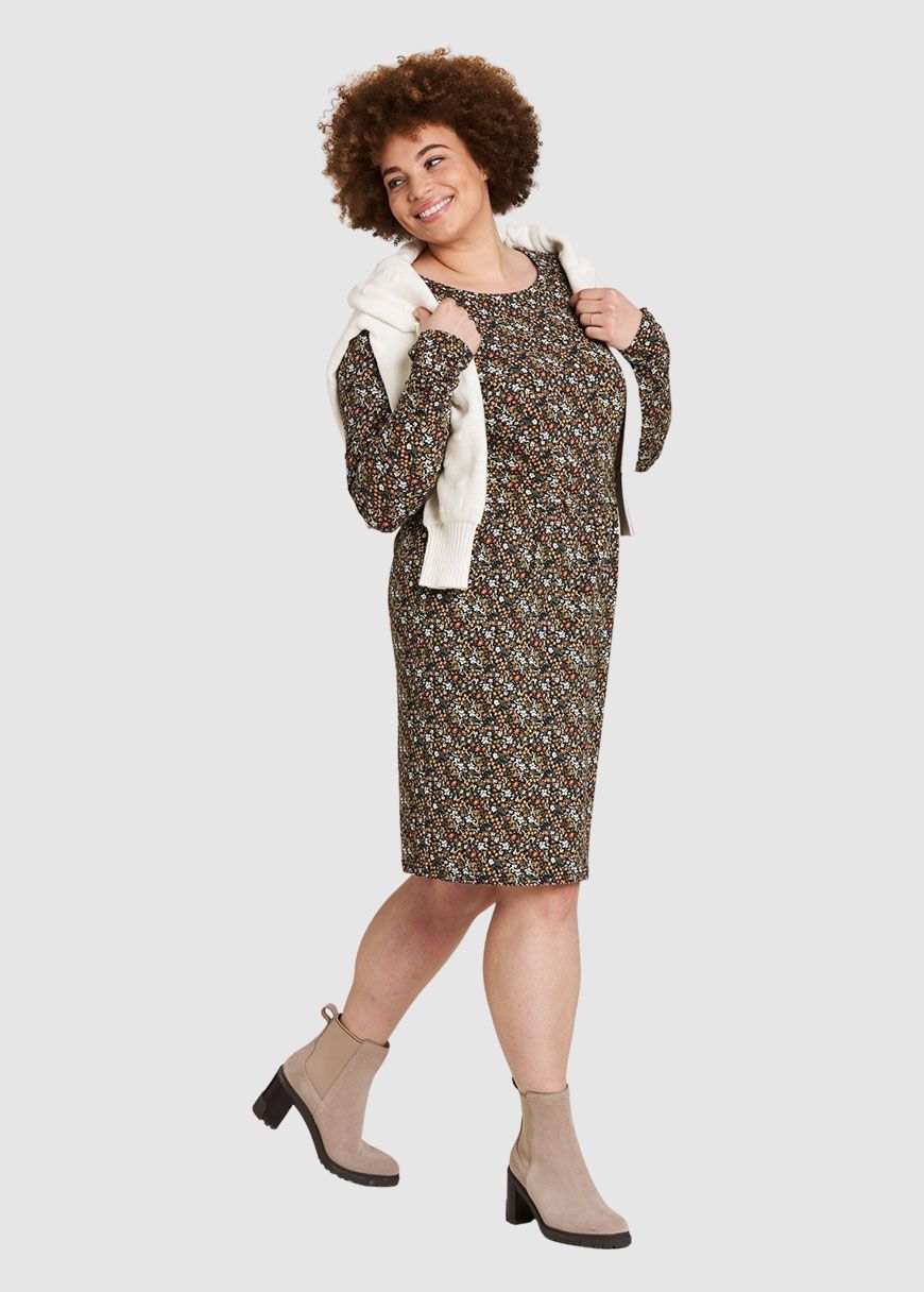 Tailliertes Jersey-Kleid Tailliertes Jersey-Kleid
