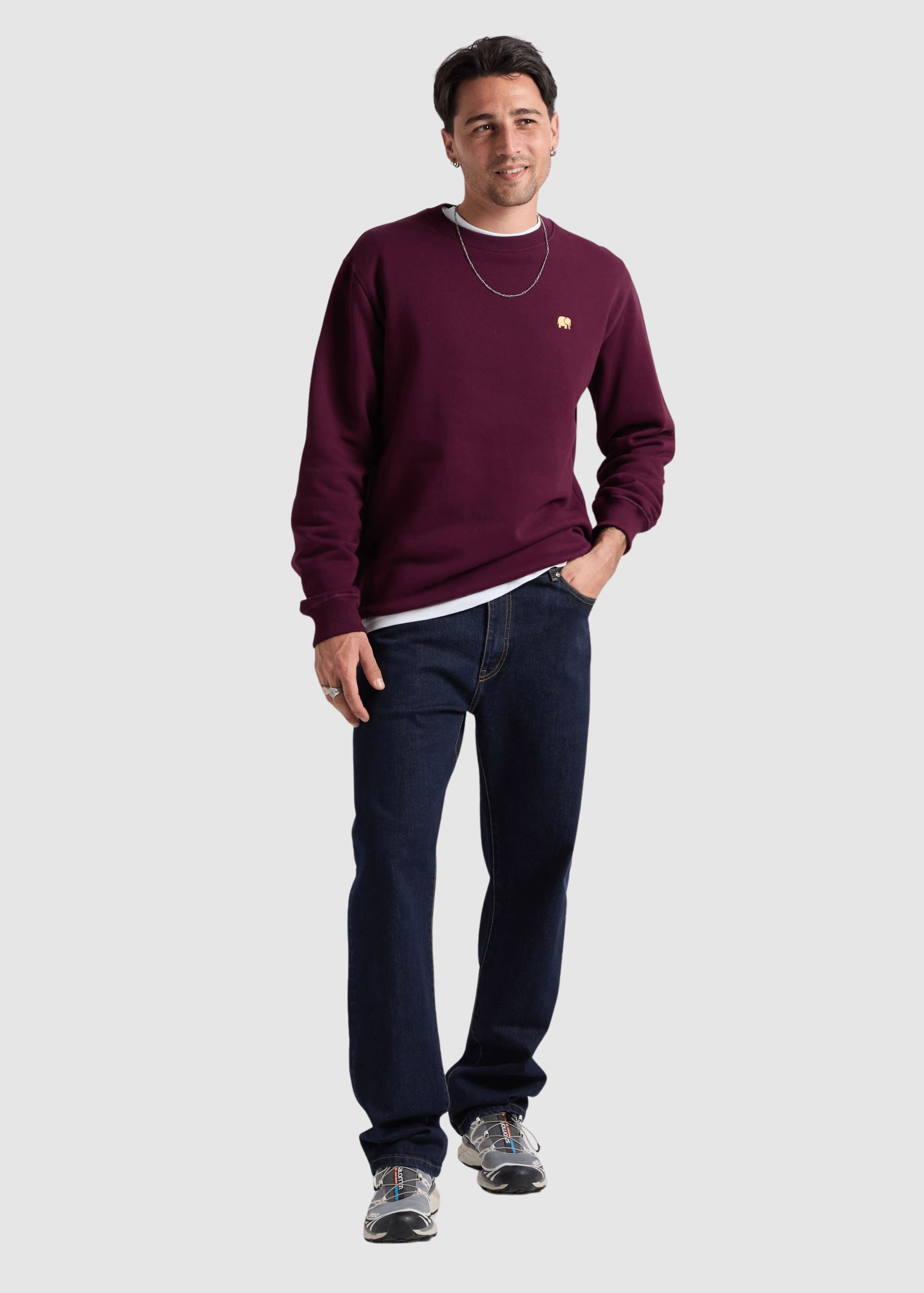 Organic Essential Sweatshirt Wine Red