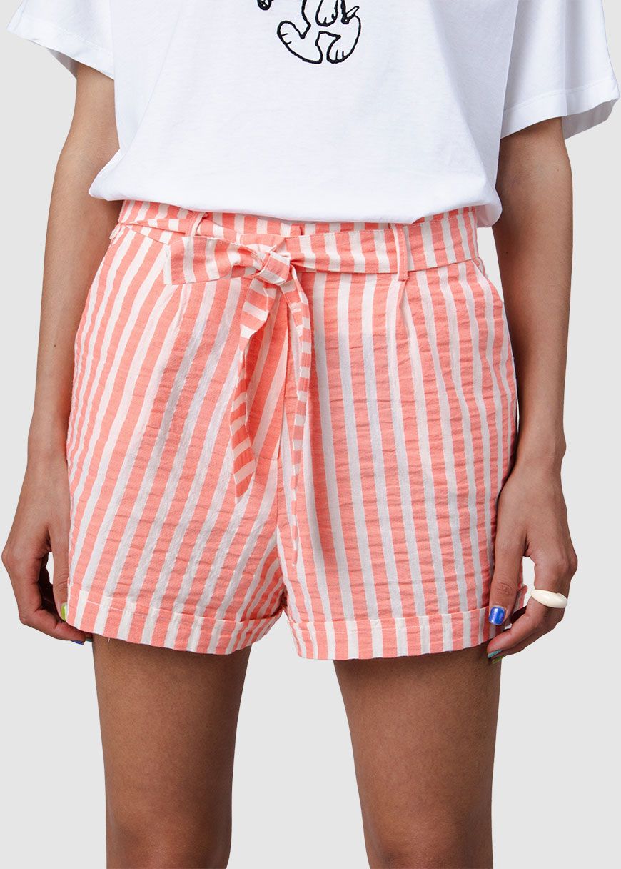 Stripes Belted Shorts Stripes Belted Shorts
