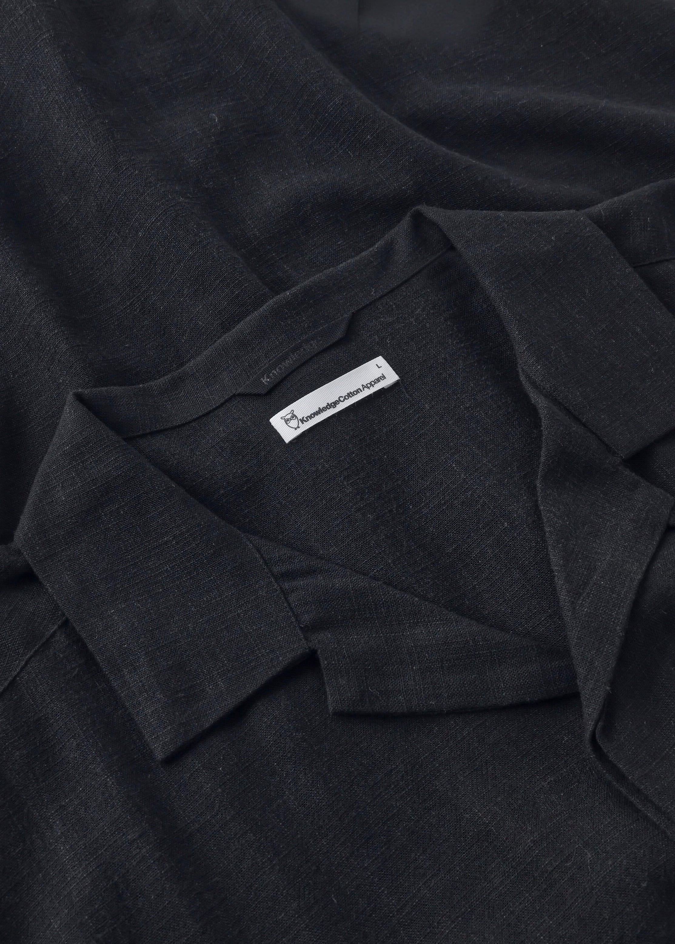 Moss Relaxed Linen-MIX Short Sleeve Shirt Black Jet