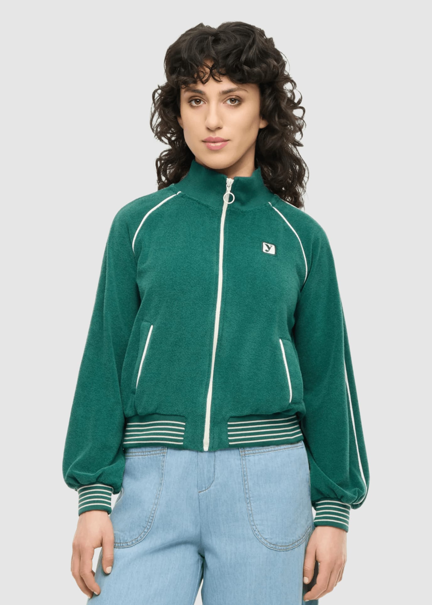 Retro Rally College Jacket Green