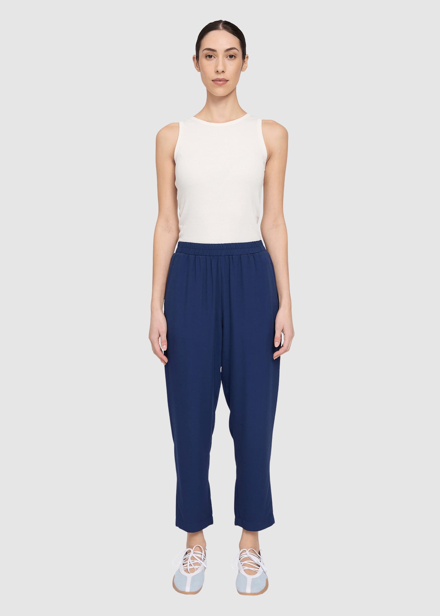 Straight Leg Viscose Pants Indigo Straight Leg Viscose Pants Indigo