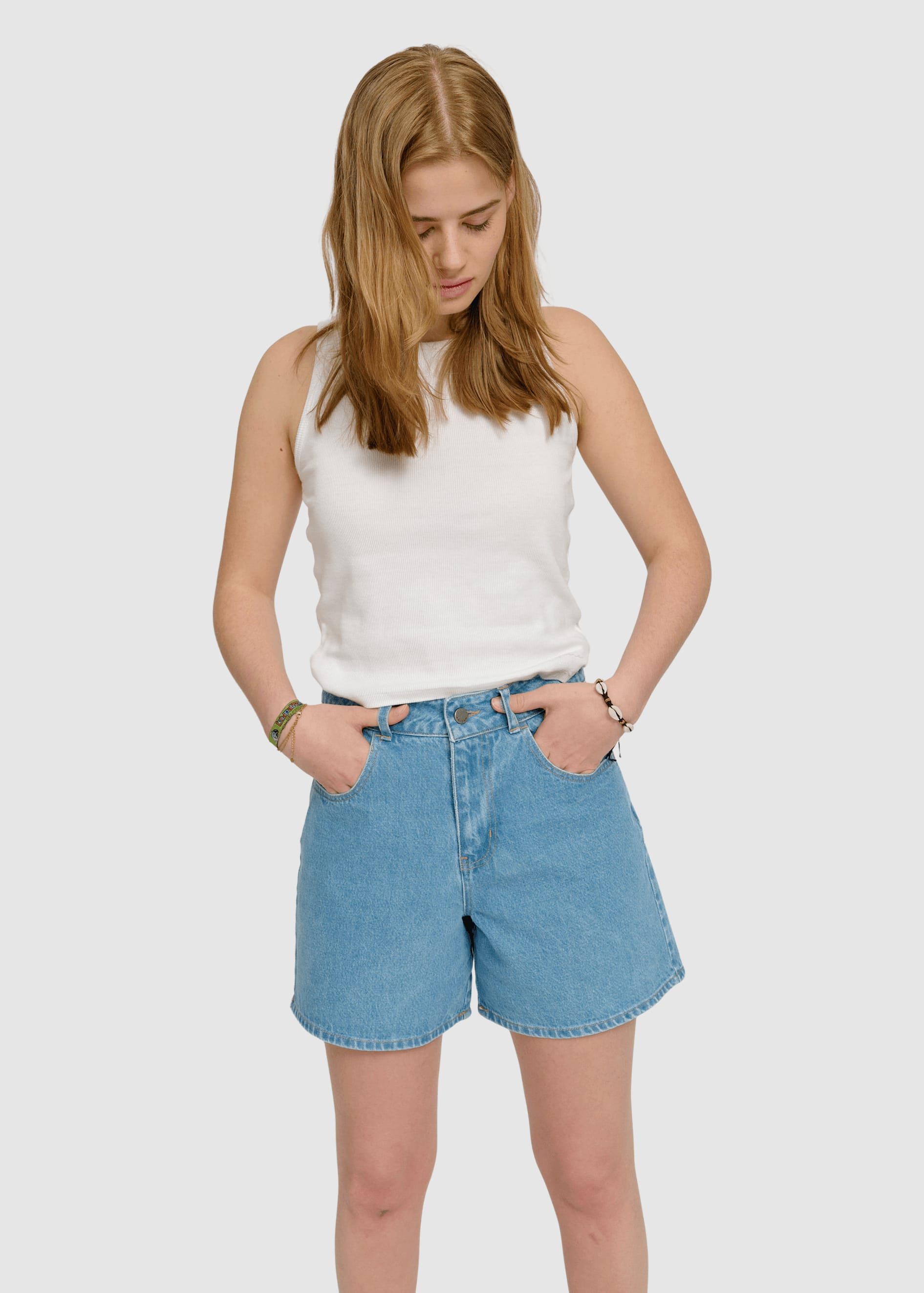 Denim Shorts Light Blue Wash Denim Shorts Light Blue Wash