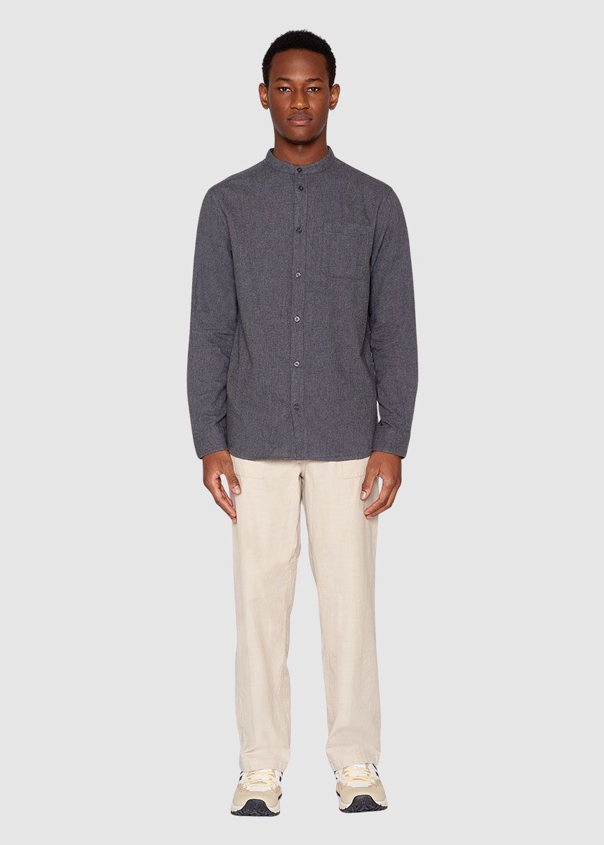 knowledge_cotton_apparel_flannel_shirt_AW_25_KCA_1090056_1073_Dark_Grey_Melange_3_d36359723b Flannel Shirt