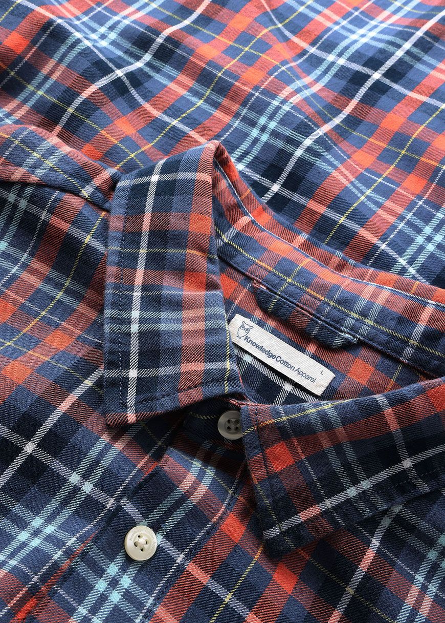 knowledge_cotton_apparel_regular_fit_small_checked_flannel_shirt_SS_25_KCA_1090143_7021_Blue_Check_4_154030826d Regular Fit Small Checked Flannel Shirt