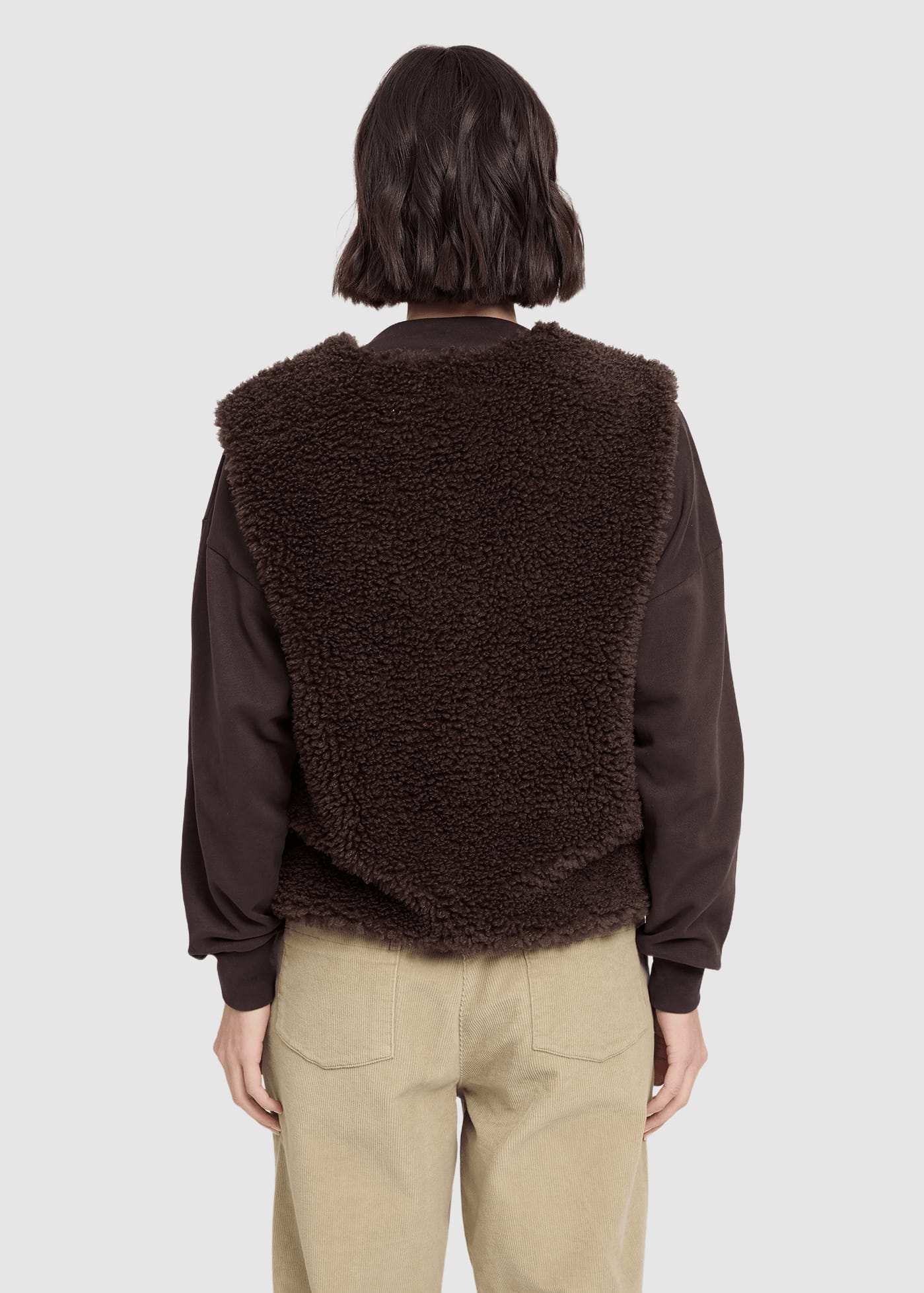 Faux-Fur Vest Black Coffee