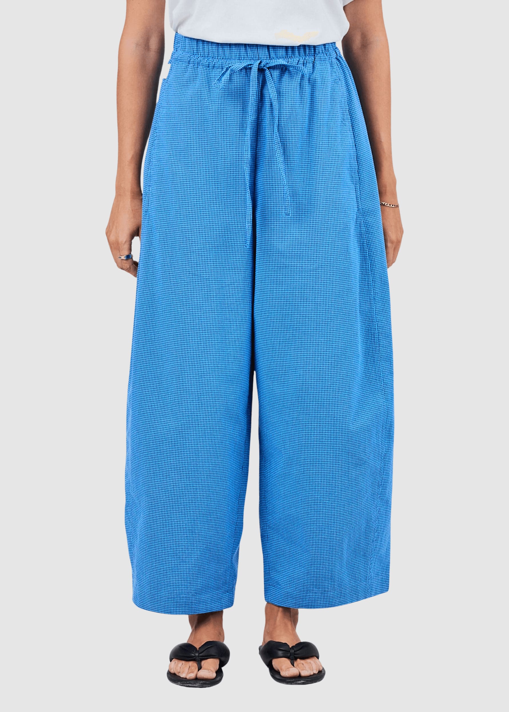 Checks Balloon Pants Blue Checks Balloon Pants Blue