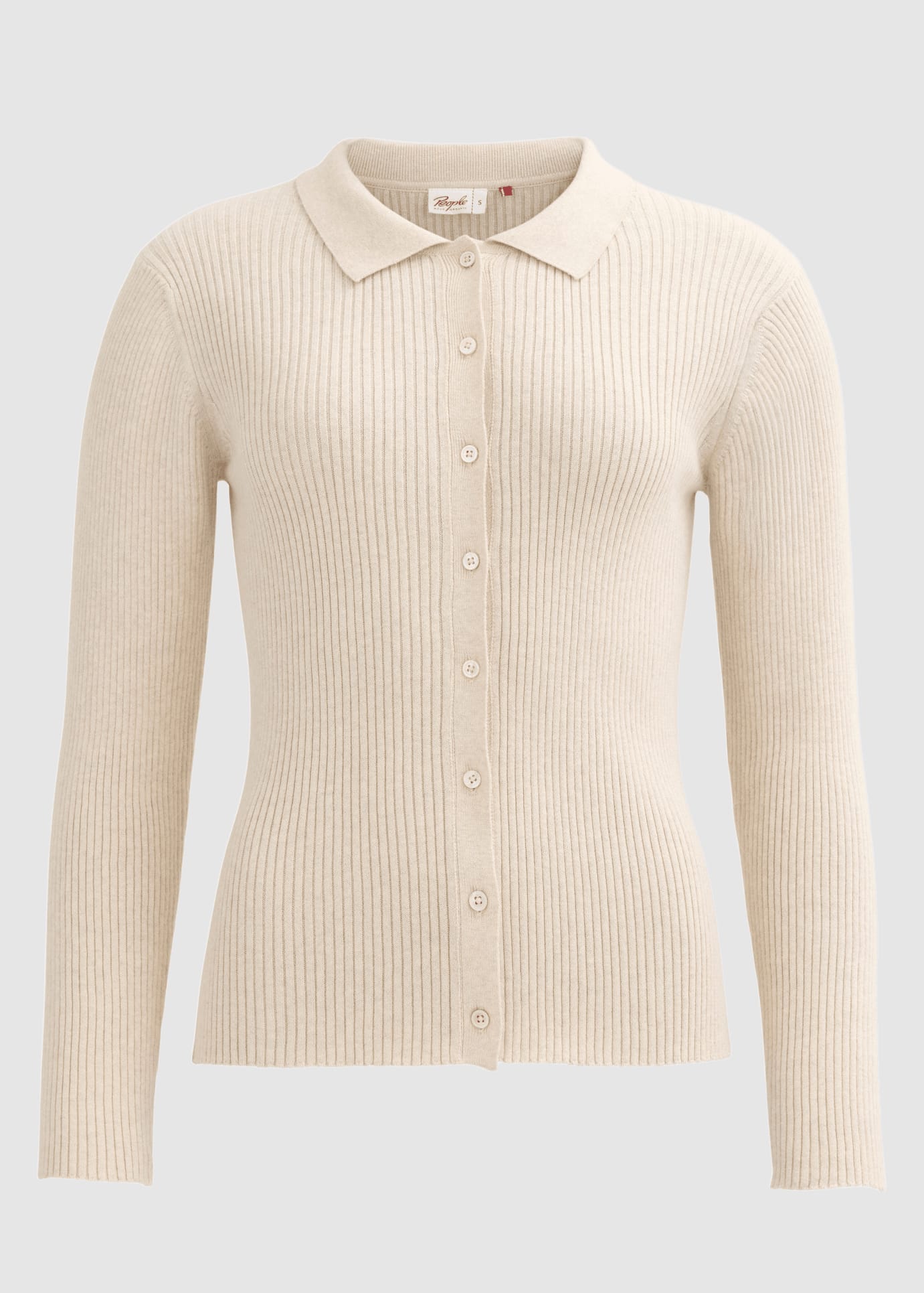 people-wear-organic-ripp-strickjacke-polokragen-kitt-m-lange-1.jpeg Ripp-Strickjacke Polokragen Kitt Mélange