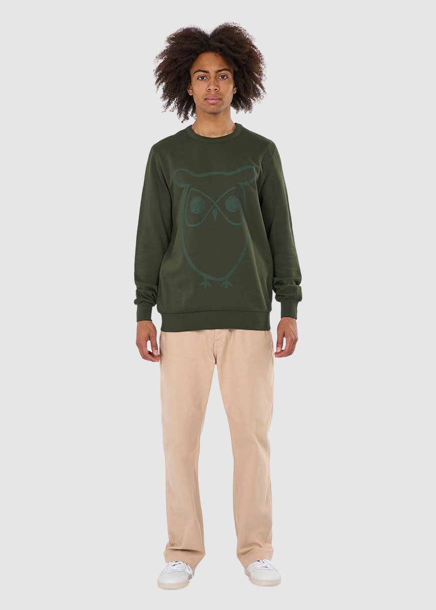 Crew Neck Big Owl Front Print Sweat Crew Neck Big Owl Front Print Sweat