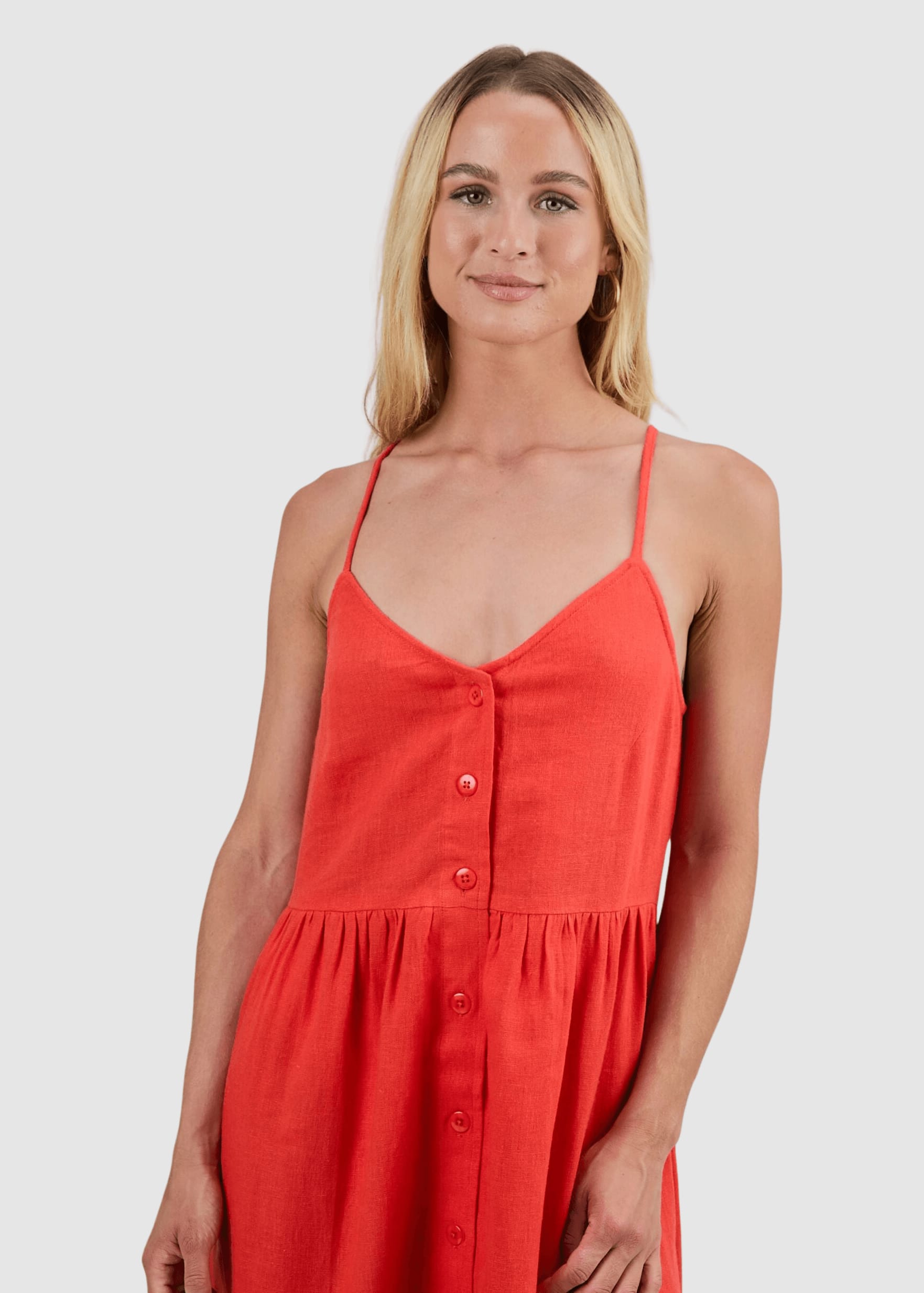 Strappy Loose Dress Coral