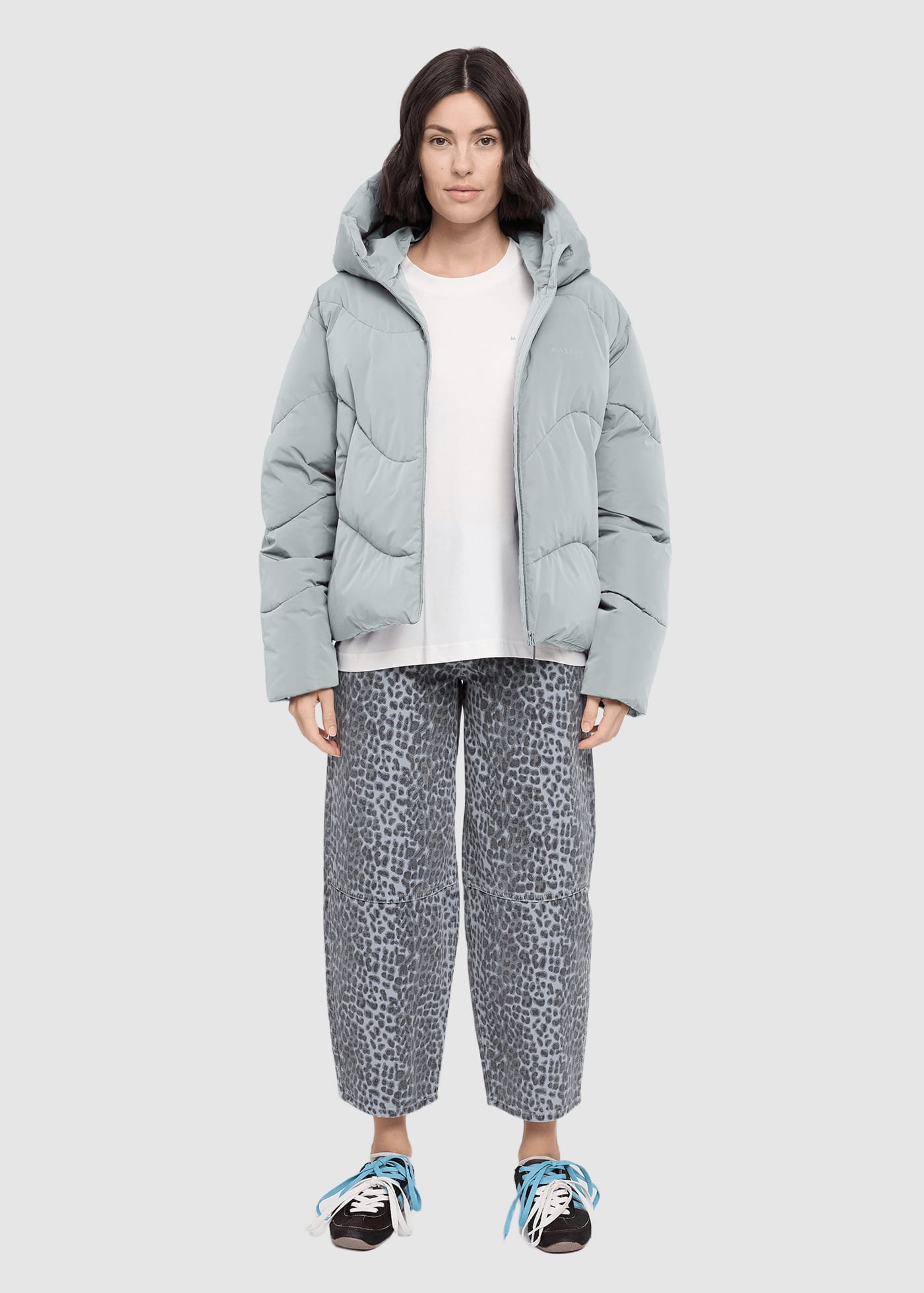 Waves Quilt Short Puffer Jacket Ice Green