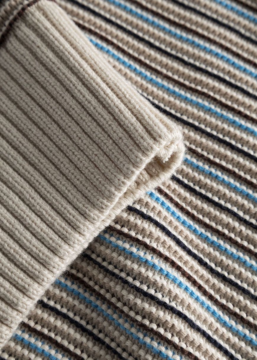Cotton Striped Knitted Crew Neck Cotton Striped Knitted Crew Neck