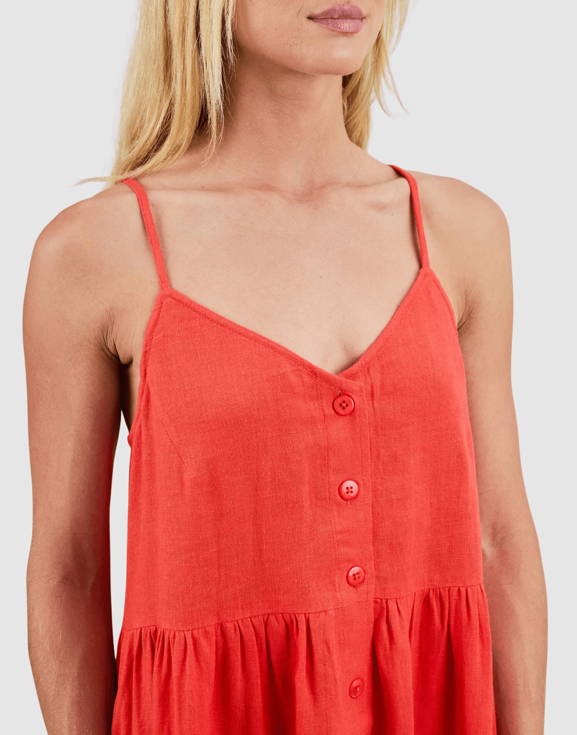 Strappy Loose Dress Coral