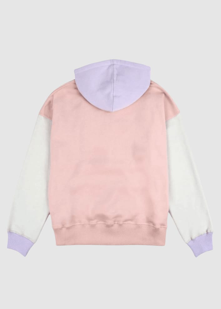 Women's Oversized Color Block Hoodie Pink