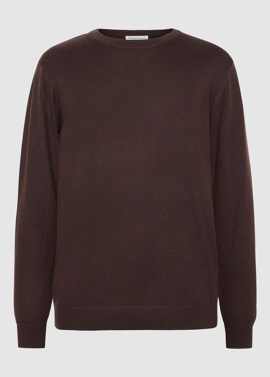 knowledge_cotton_apparel_regular_merino_knit_crew_neck_AW_25_KCA_1080068_1487_Chocolate_Torte_1_592005bec8 Regular Merino Knit Crew Neck