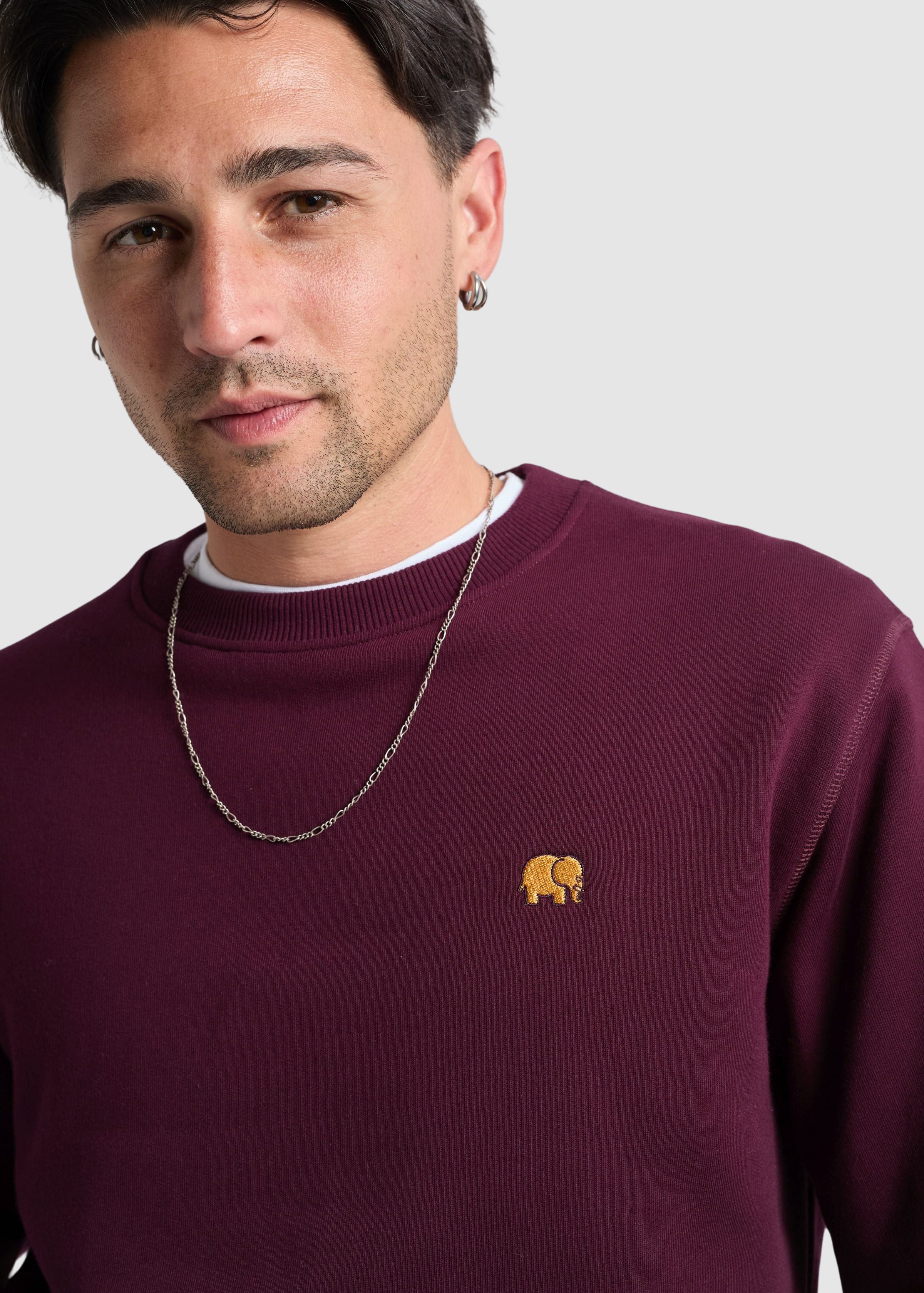 Organic Essential Sweatshirt Wine Red