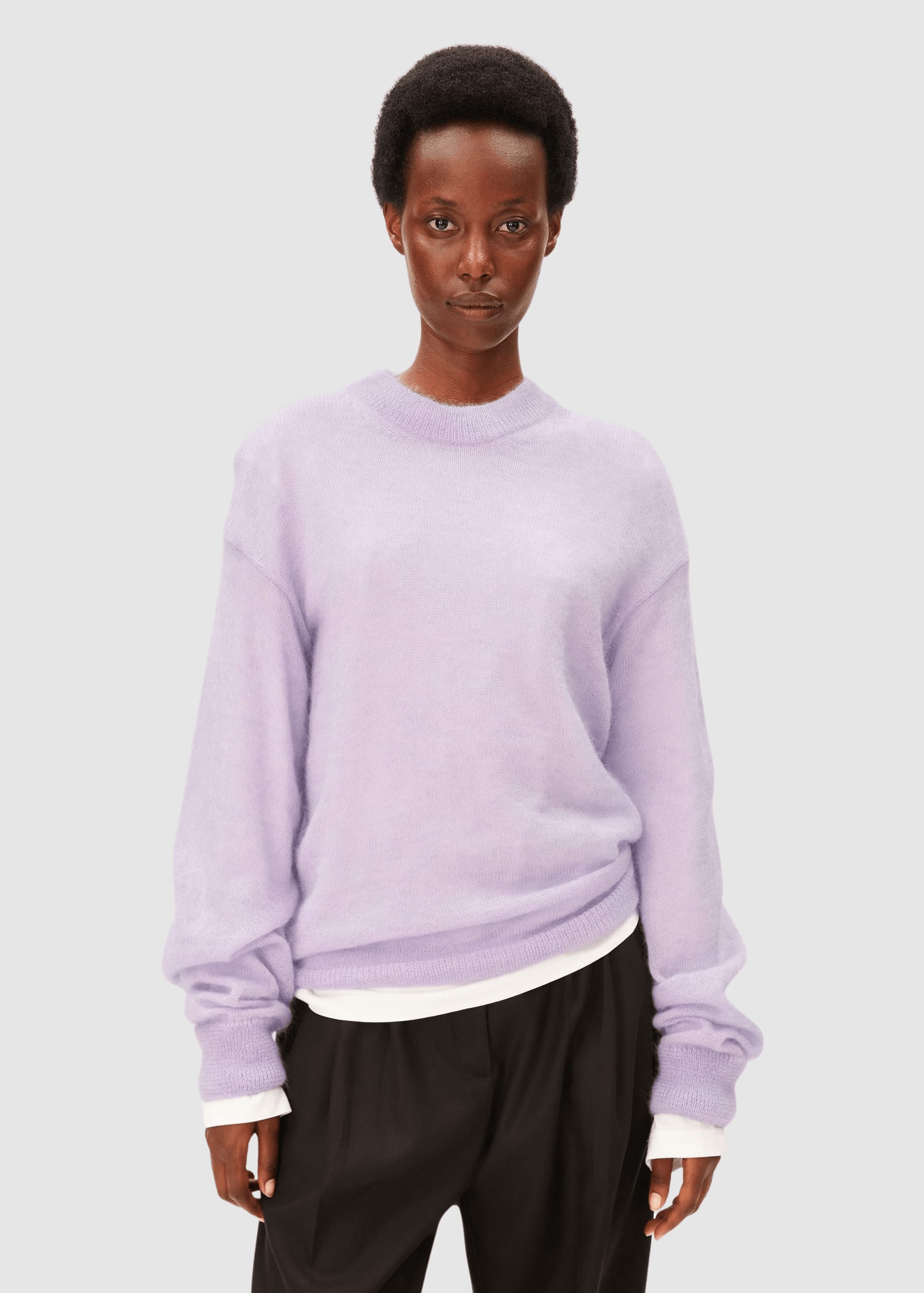 Mohair Blend Knit Sweater Moonlit Lilac