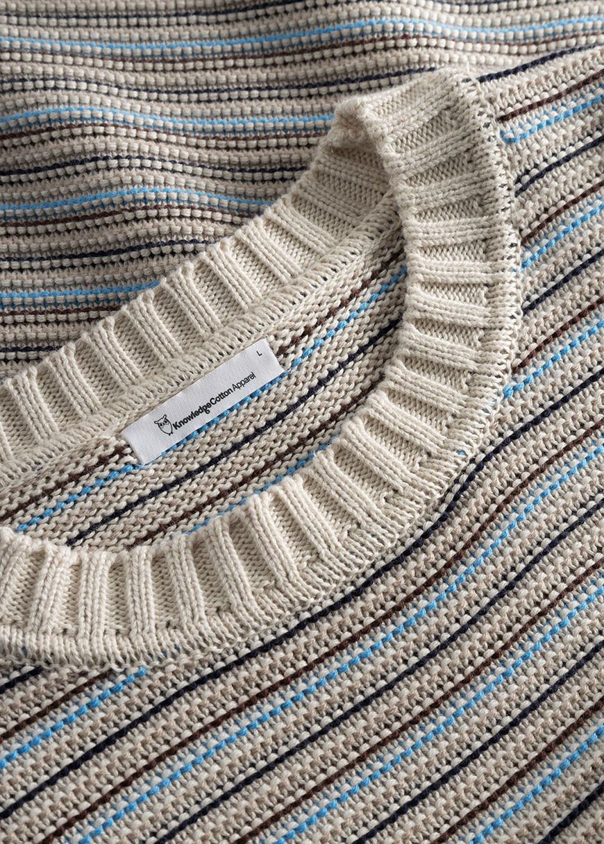Cotton Striped Knitted Crew Neck Cotton Striped Knitted Crew Neck