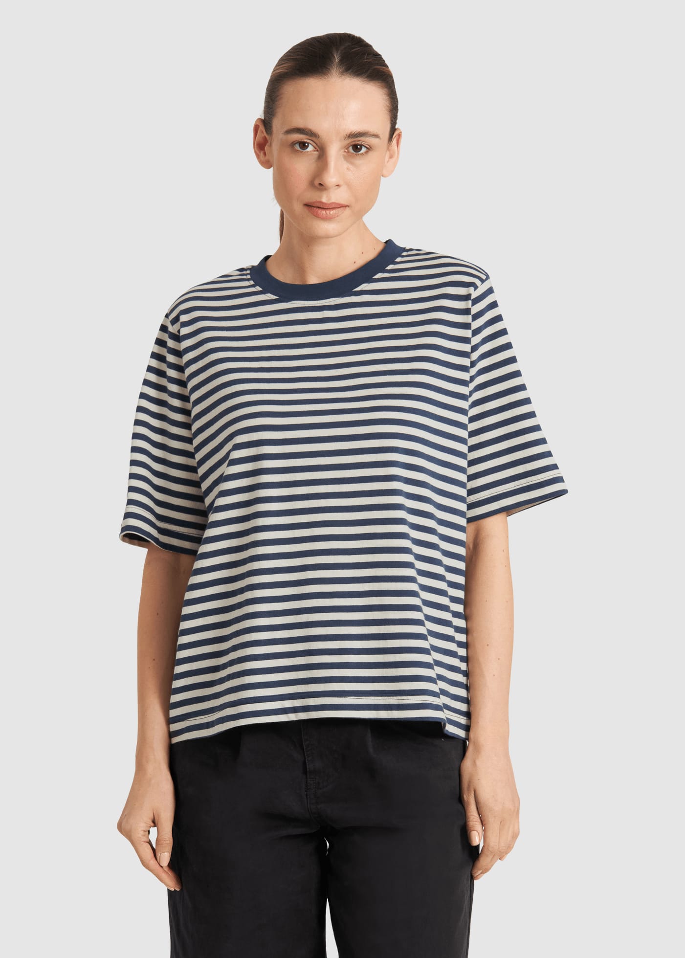 T-Shirt Vadstena Stripes Insignia Blue