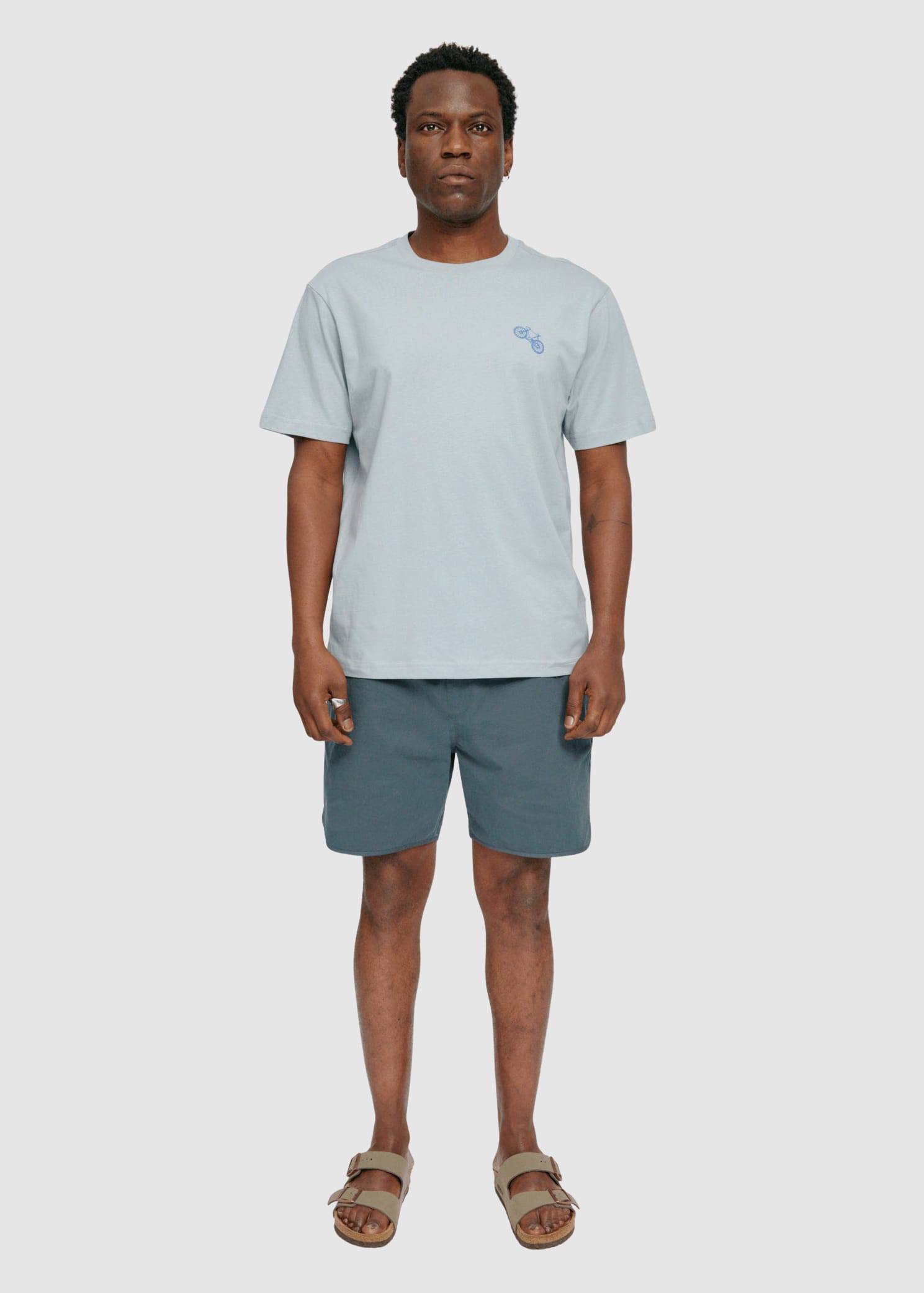 Chest Print T-Shirt Ice Blue