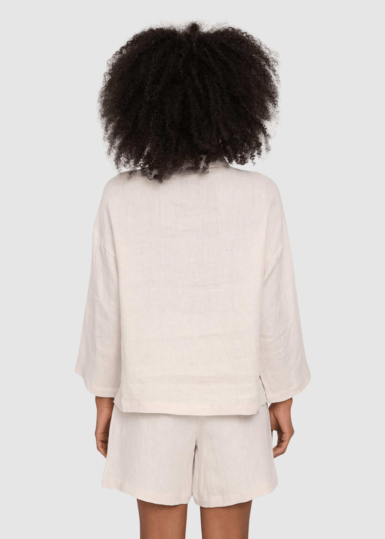 3/4 Sleeve Linen Shirt Moon 3/4 Sleeve Linen Shirt Moon