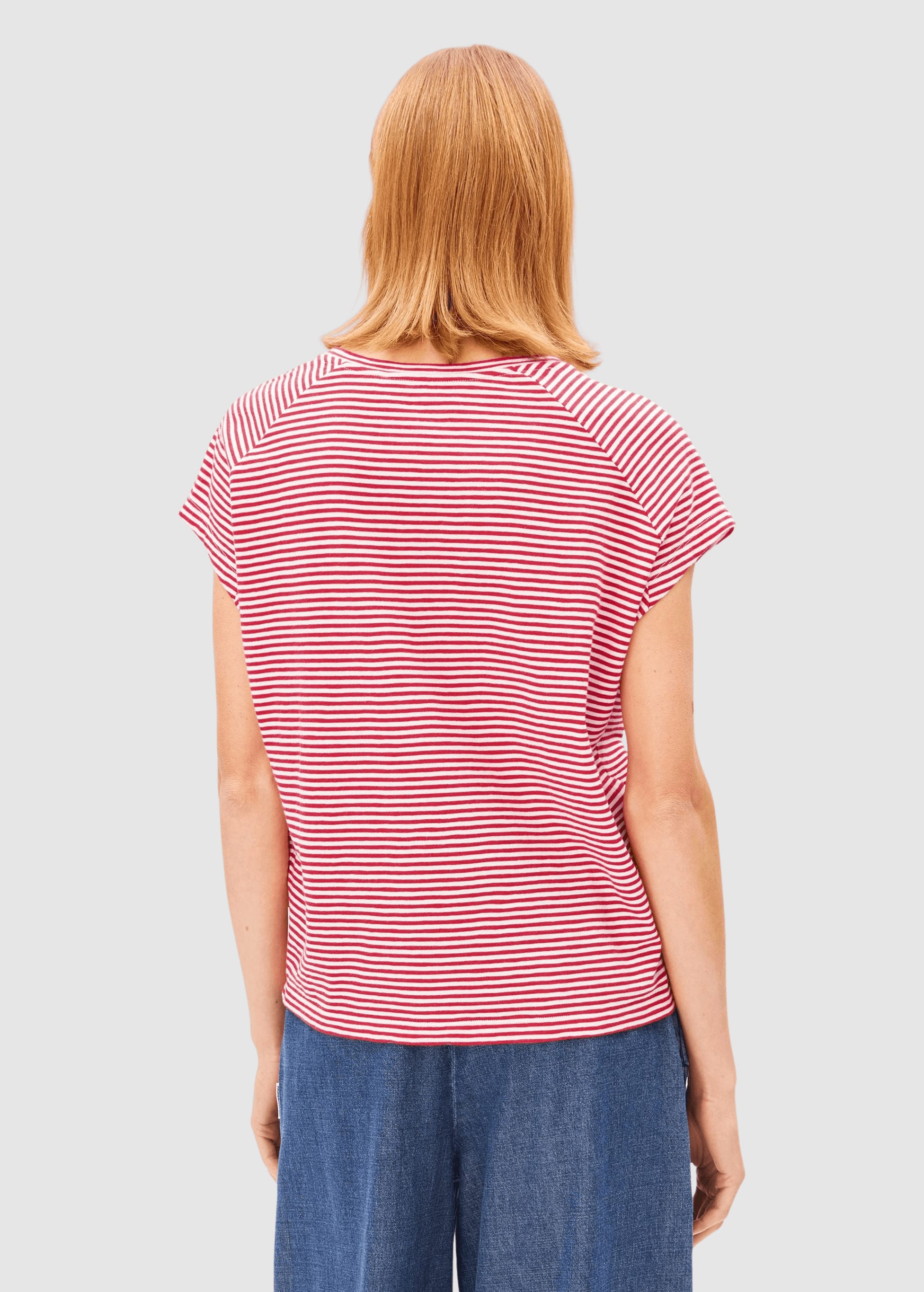 Slub Jersey Stripe T-Shirt Pink Mist-Mars Red Slub Jersey Stripe T-Shirt Pink Mist-Mars Red