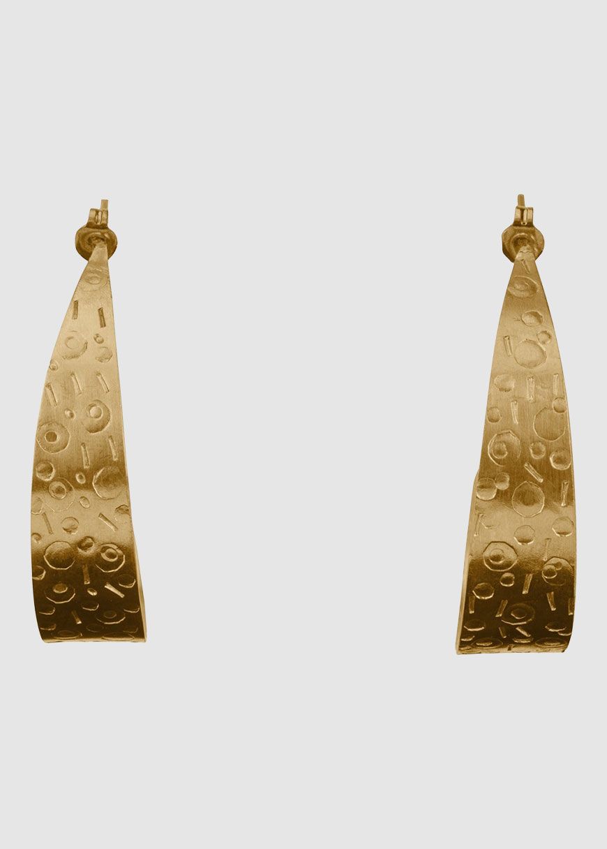 Beaten Crescent Earrings