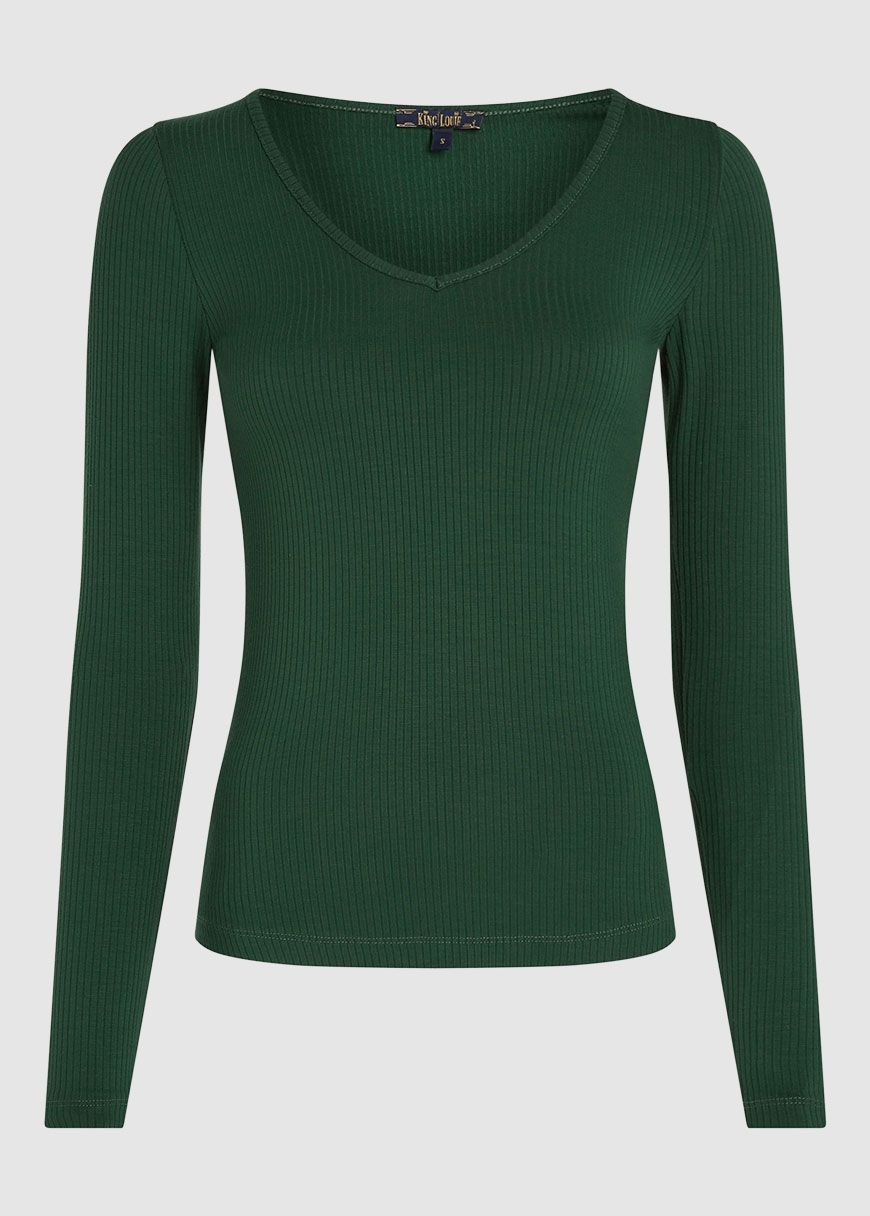 Carice V Top Uni Rib Carice V Top Uni Rib