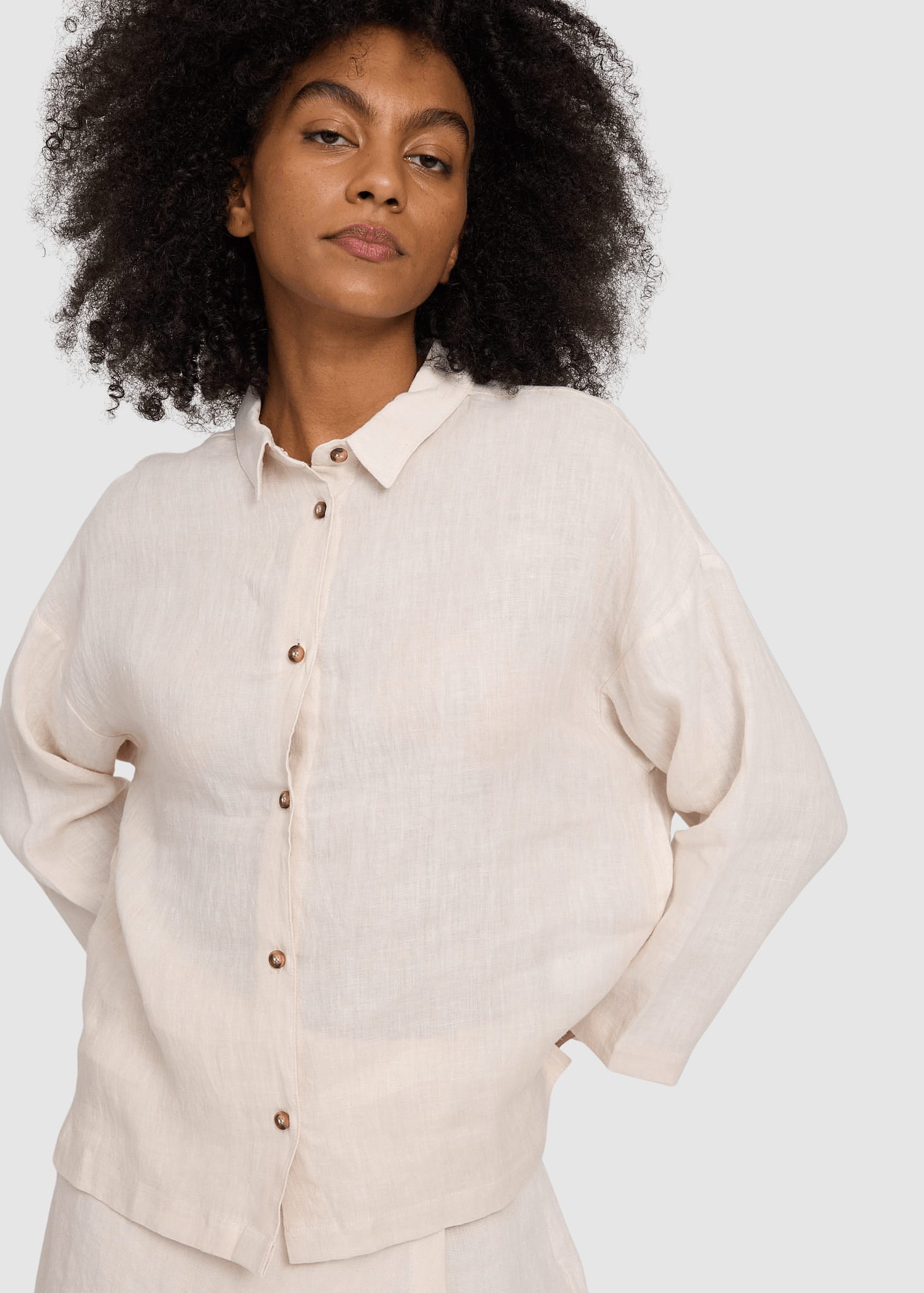 3/4 Sleeve Linen Shirt Moon 3/4 Sleeve Linen Shirt Moon