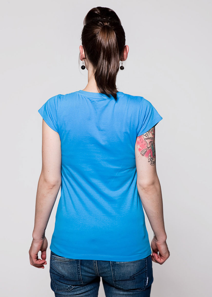 T-Shirt V-Ausschnitt Blau T-Shirt V-Ausschnitt Blau