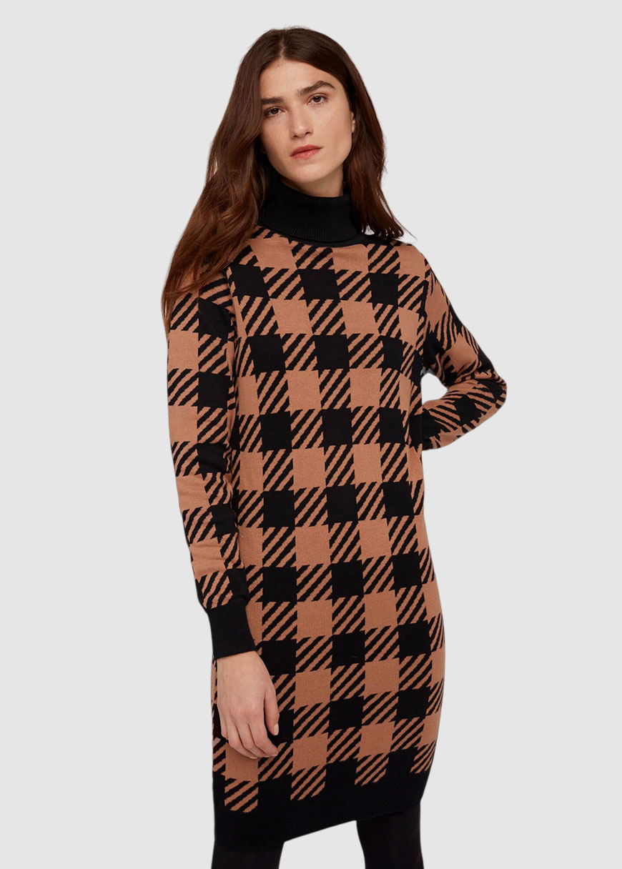 Millie Checked Knitted Dress Millie Checked Knitted Dress
