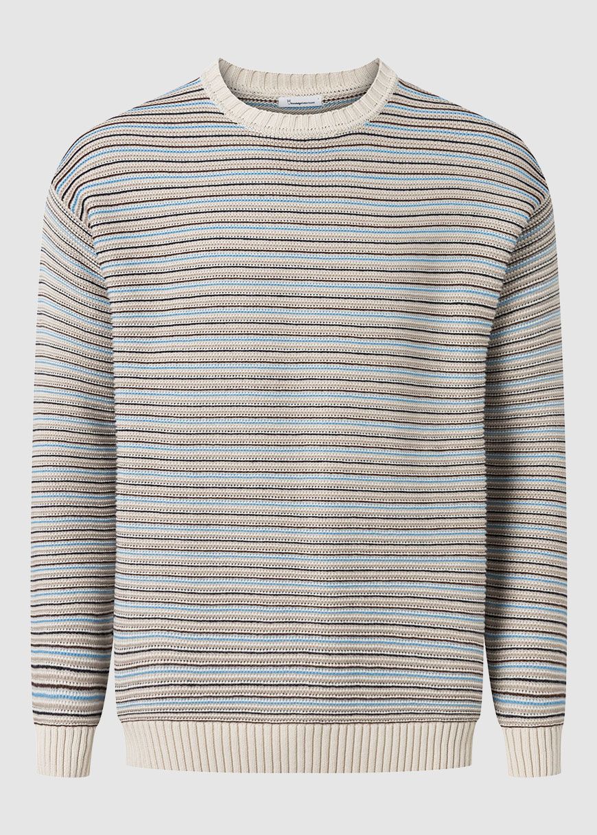 Cotton Striped Knitted Crew Neck Cotton Striped Knitted Crew Neck