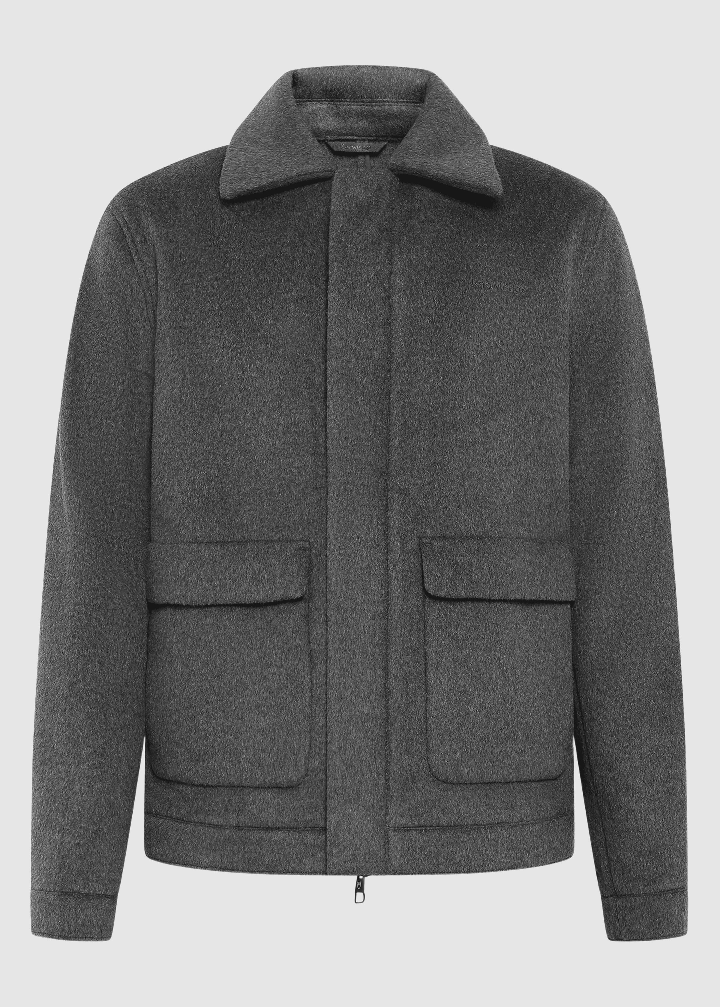 knowledge-cotton-apparel-wool-jacket-dark-grey-melange-8.jpeg Wool Jacket Dark Grey Melange