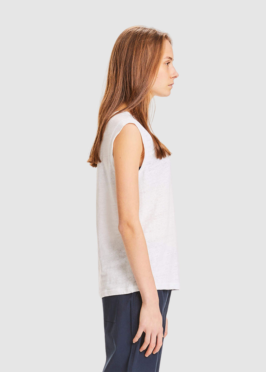 Violet Loose Fold Up Linen Tee Violet Loose Fold Up Linen Tee