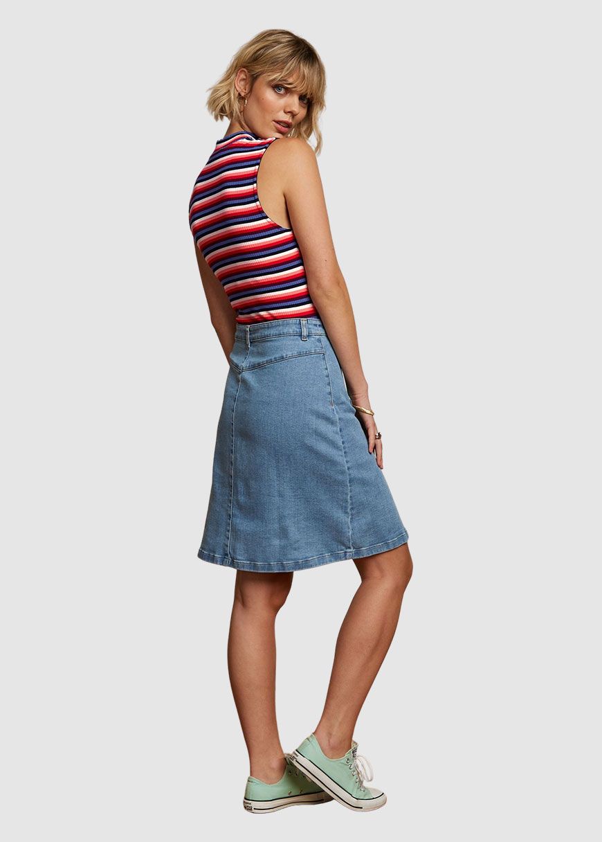 Mary Skirt Strata Denim