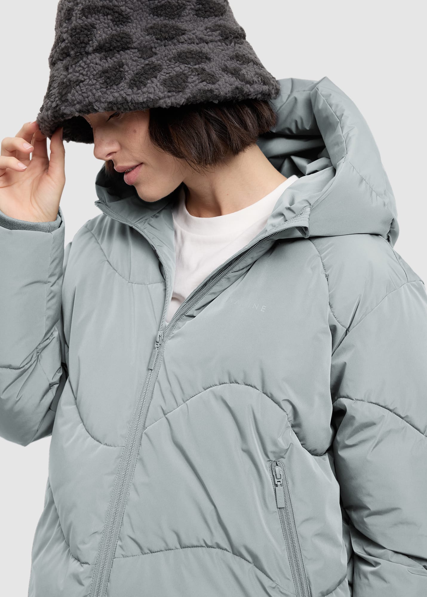Waves Quilt Short Puffer Jacket Ice Green