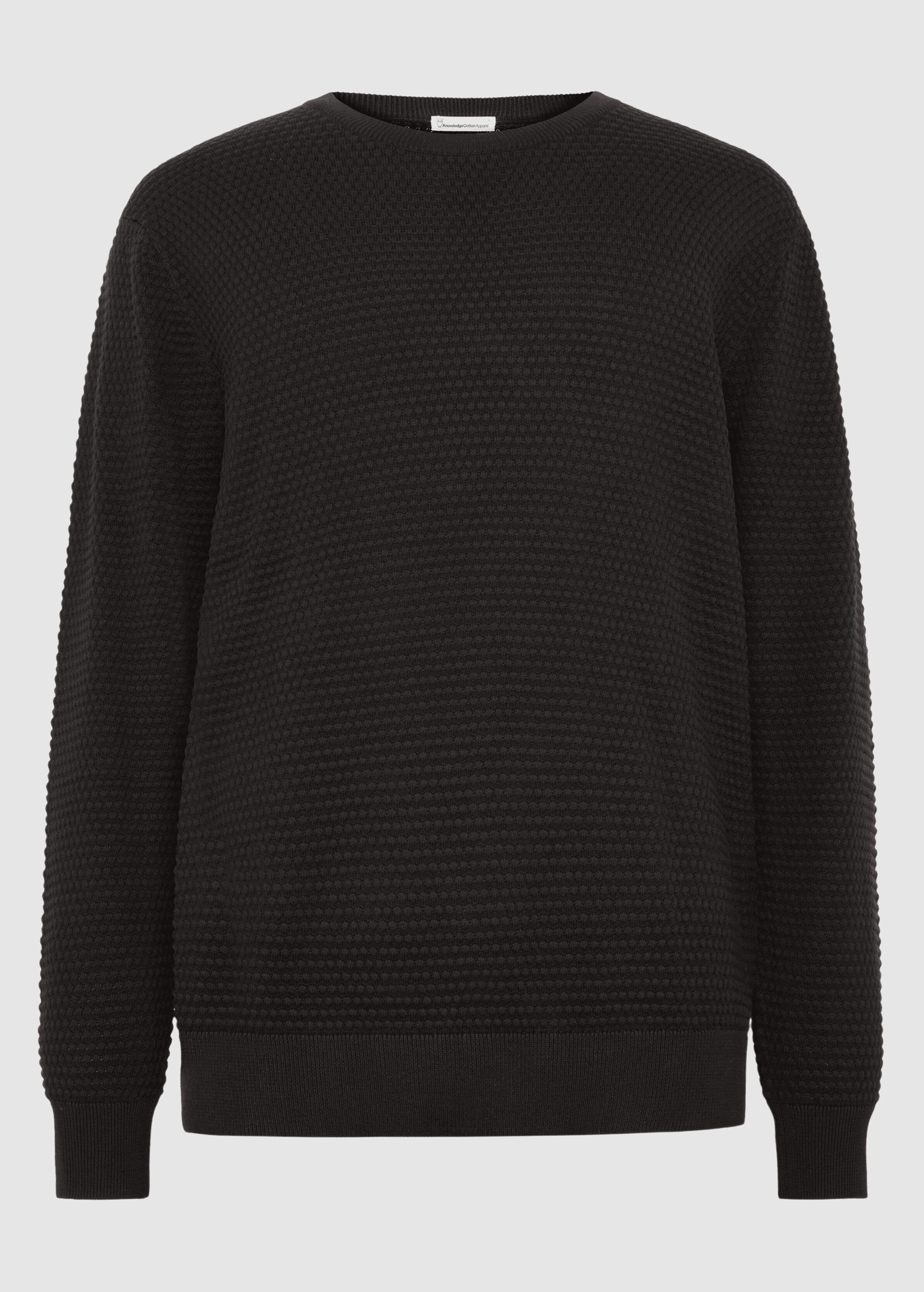 knowledge-cotton-apparel-bubble-knit-crew-neck-chocolate-torte-1.jpeg Bubble Knit Crew Neck Chocolate Torte