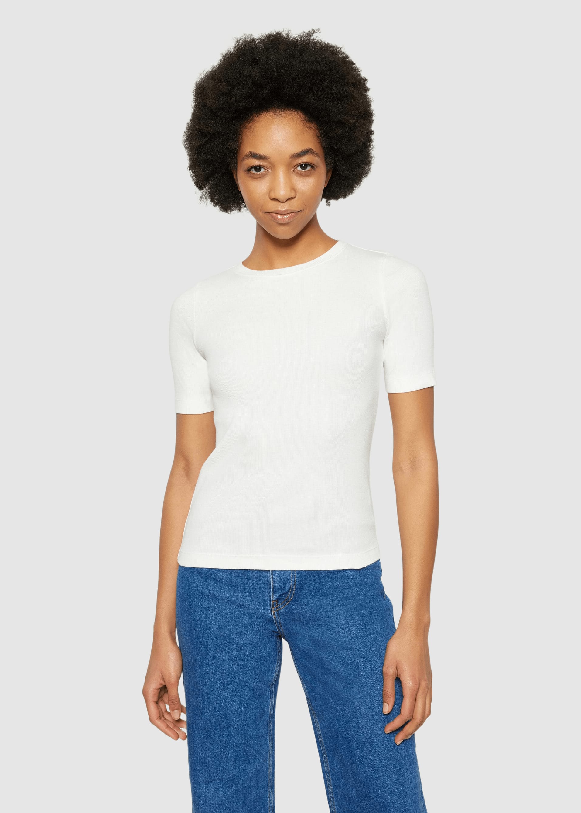 knowledge-cotton-apparel-rib-t-shirt-star-white-1.jpeg Rib T-Shirt Star White