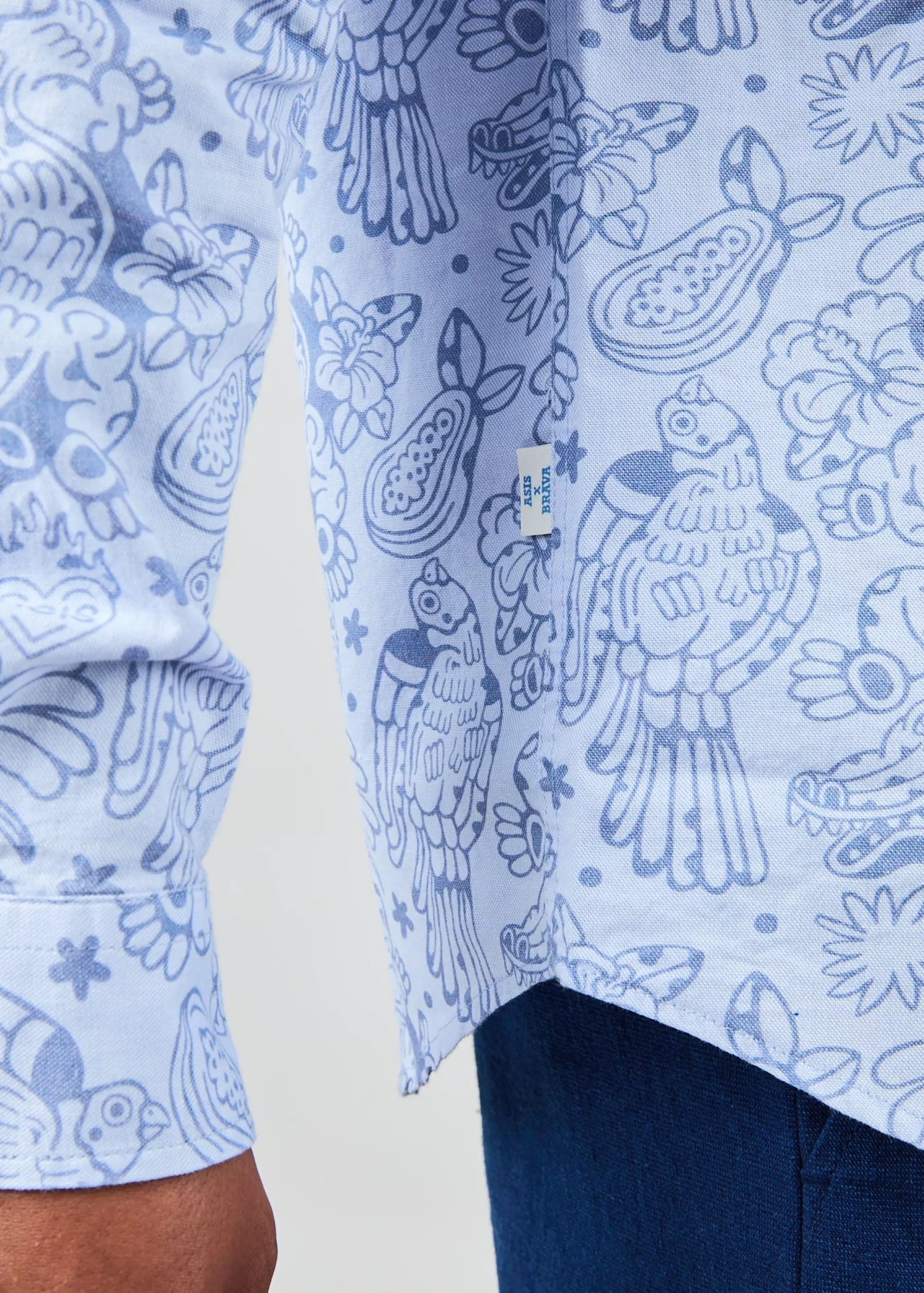 Asis Percales Crocodylus Regular Shirt Blue