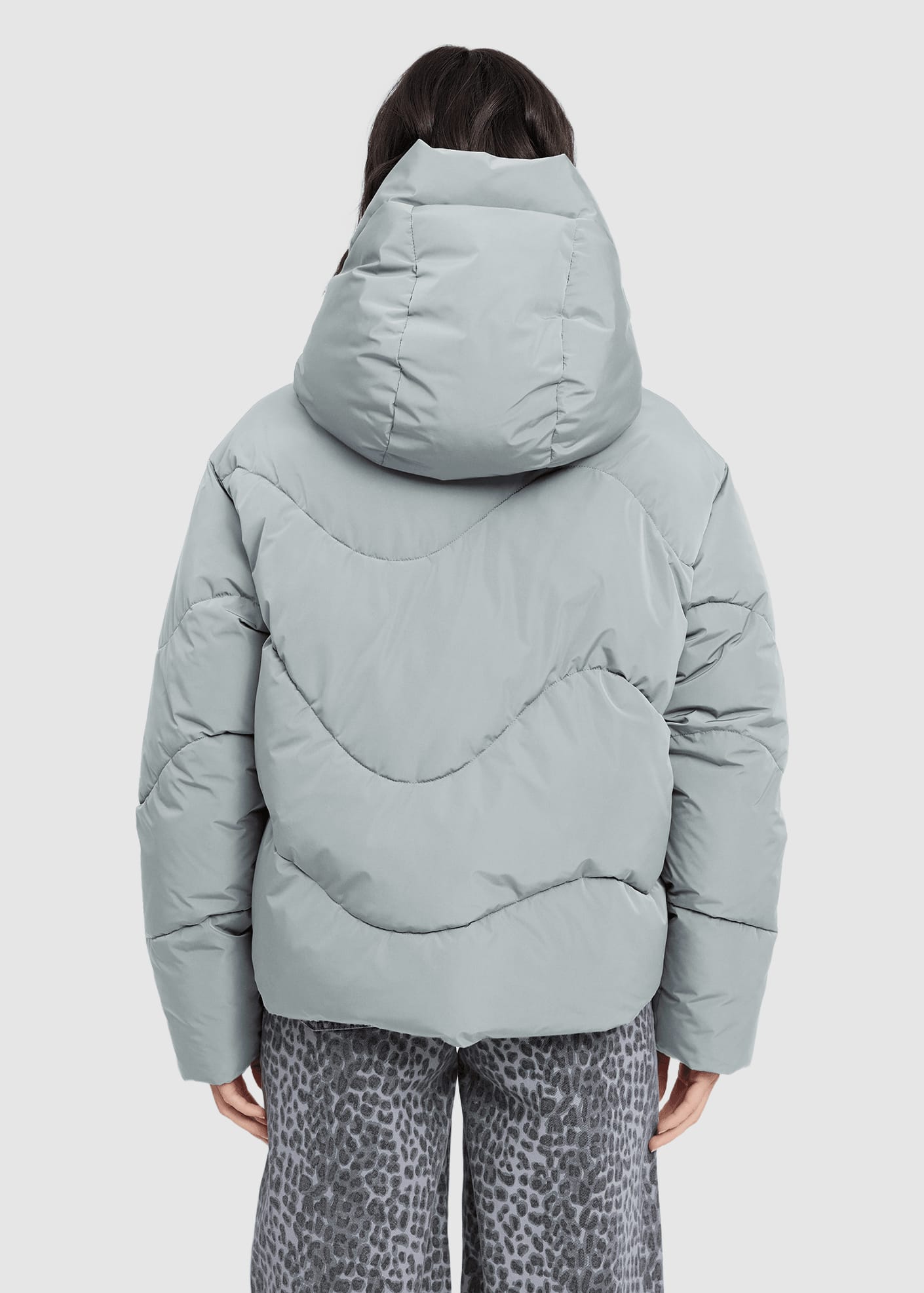 Waves Quilt Short Puffer Jacket Ice Green