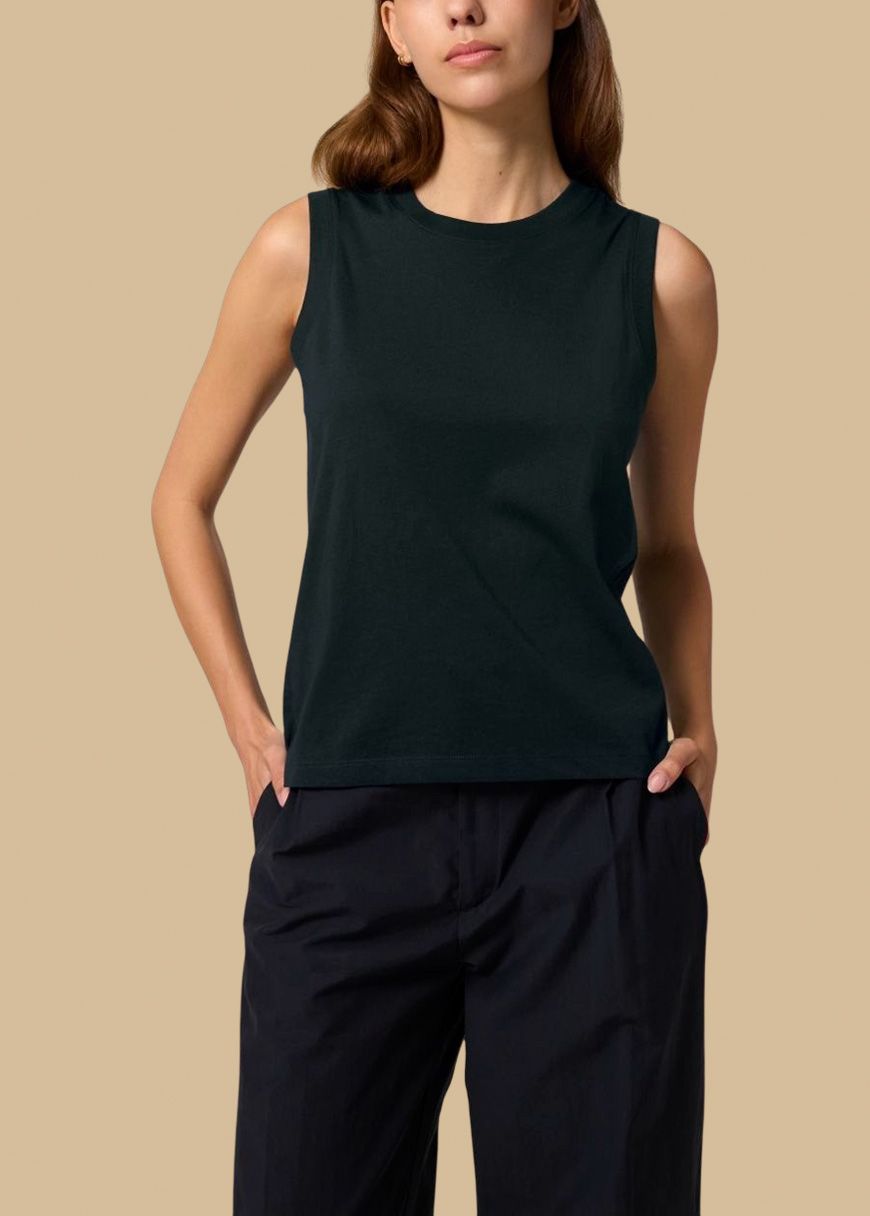 Cropped Tanktop Woman Black