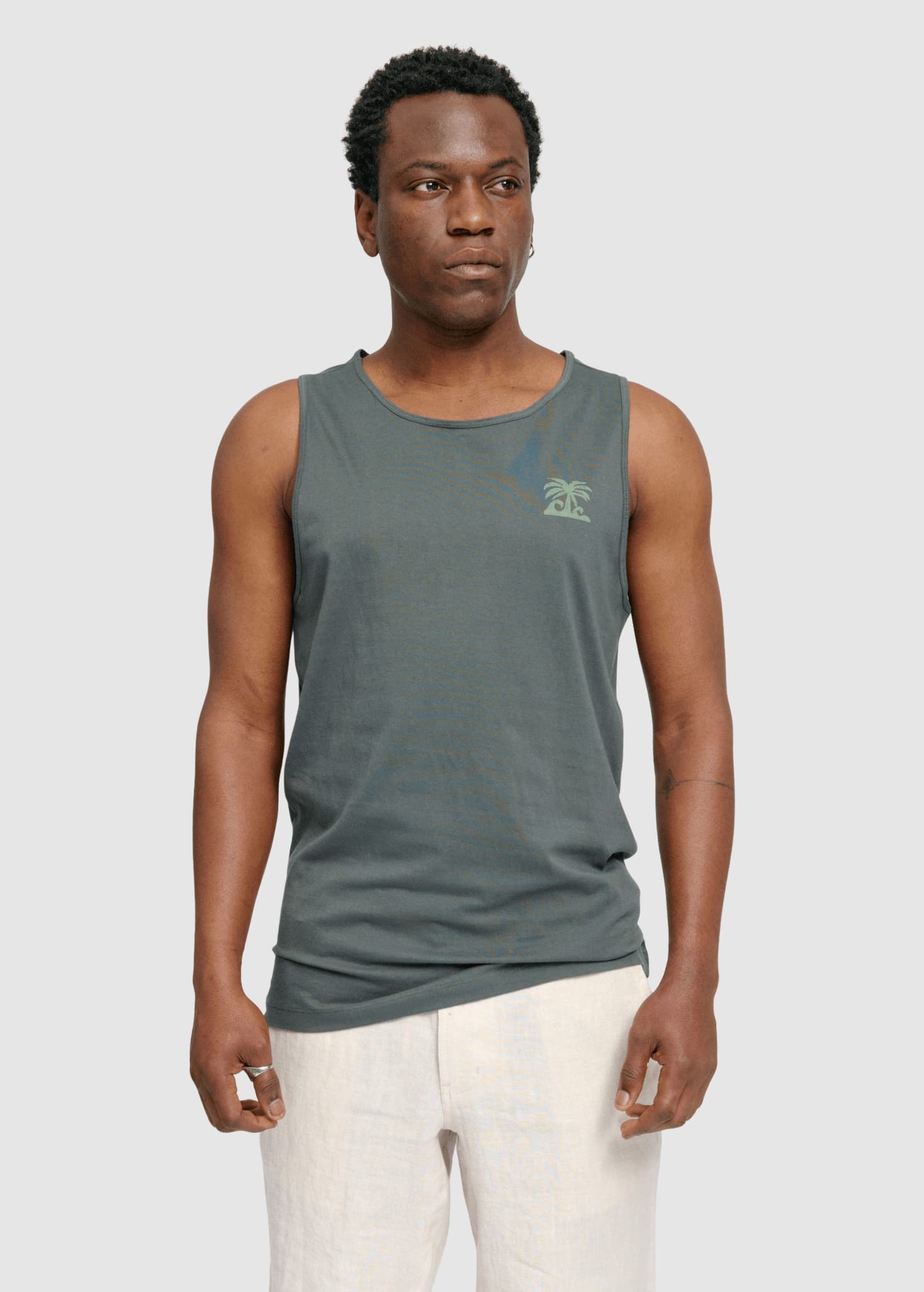 Back Print Tanktop Bottle Palm Back Print Tanktop Bottle Palm