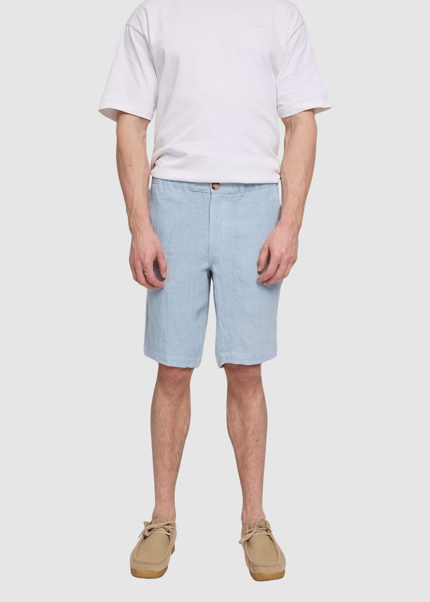 Regular Linen Shorts Pastel Blue