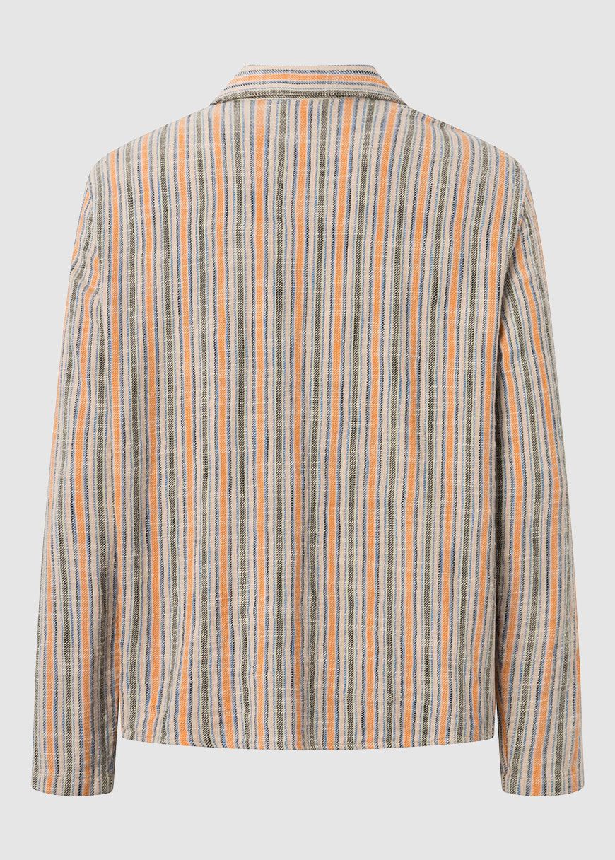 Loose Woven Striped Overshirt Loose Woven Striped Overshirt