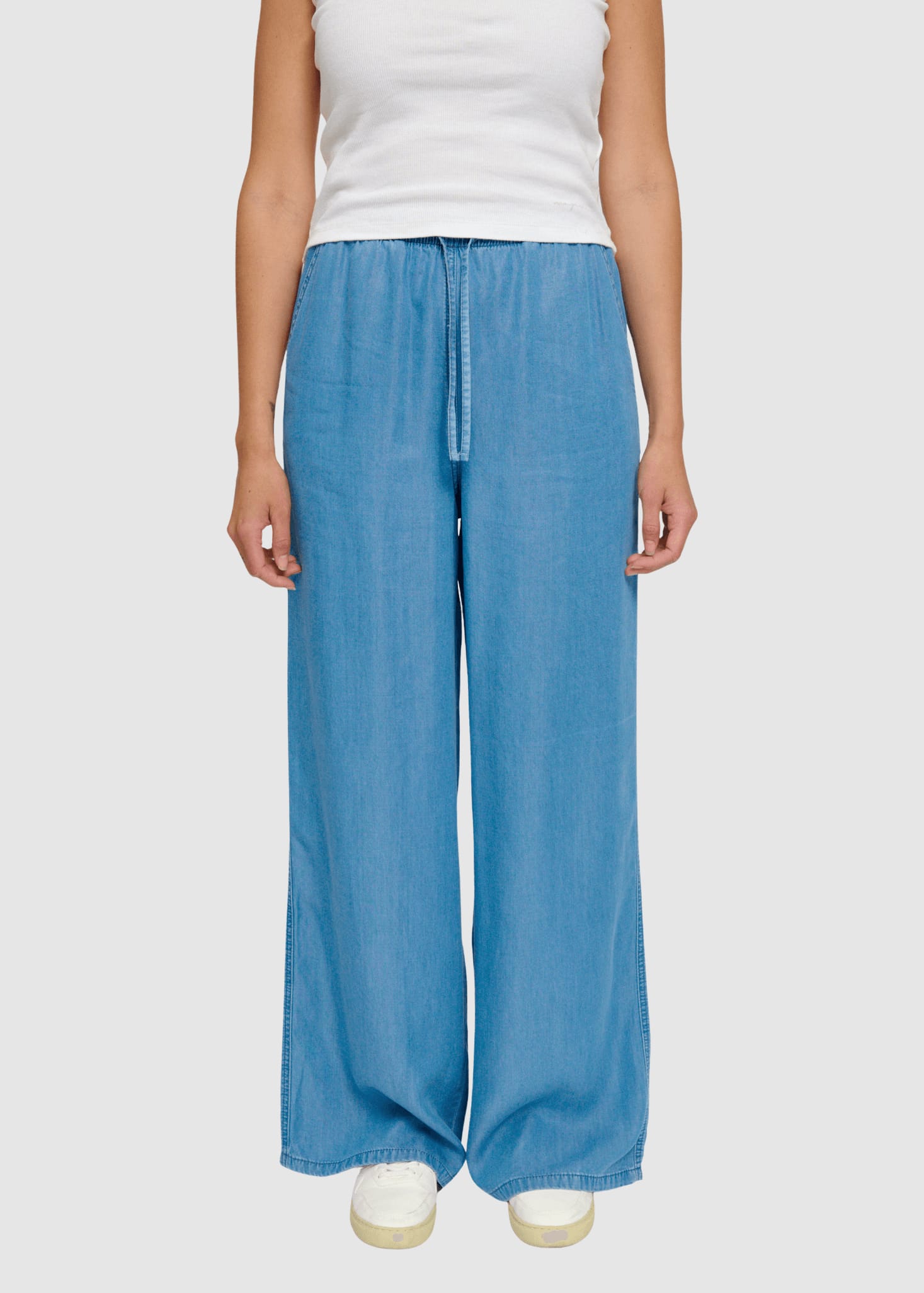 Drawstring Tencel Pants Dark Blue Wash Drawstring Tencel Pants Dark Blue Wash